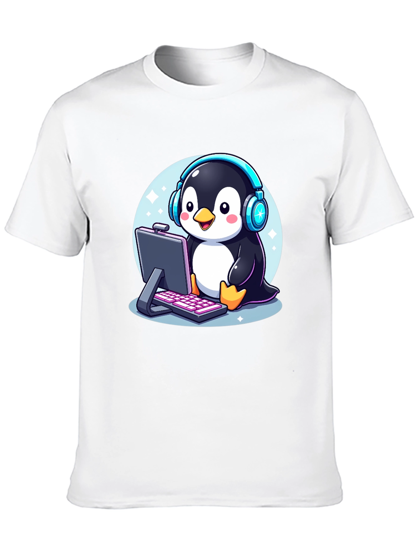 Gamer Penguin Graphic Tee - Cool Cartoon T-Shirt