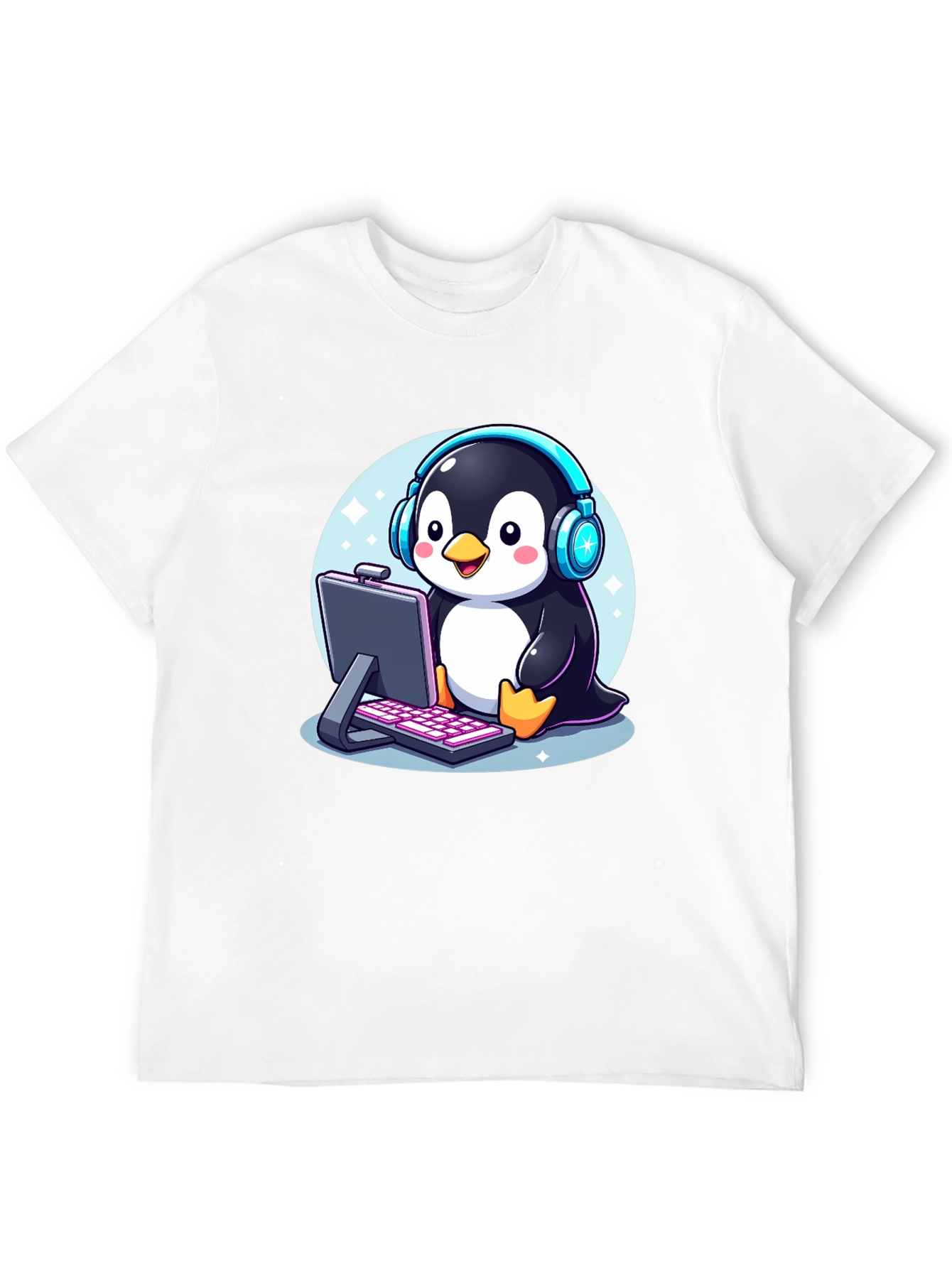 Gamer Penguin Graphic Tee - Cool Cartoon T-Shirt