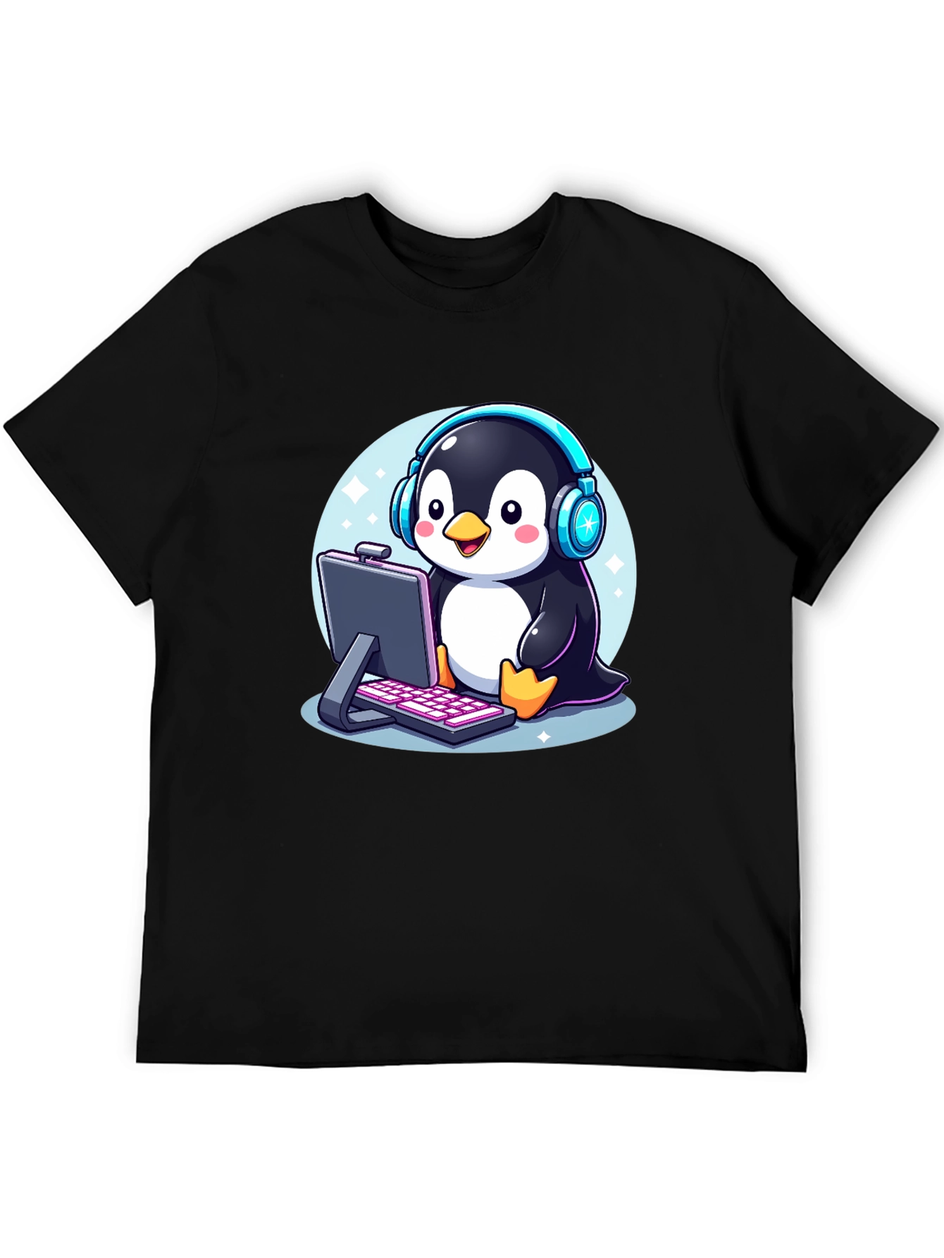 Gamer Penguin Graphic Tee - Cool Cartoon T-Shirt