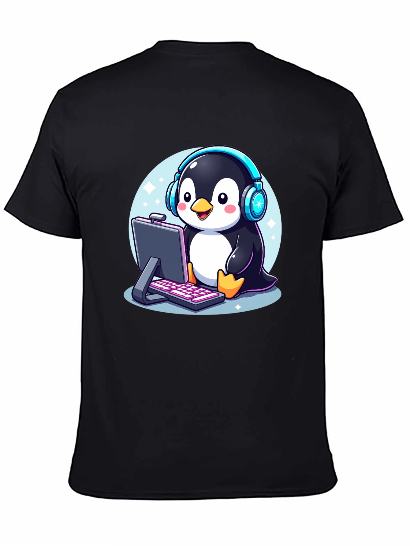 Gamer Penguin Graphic Tee - Cool Cartoon T-Shirt