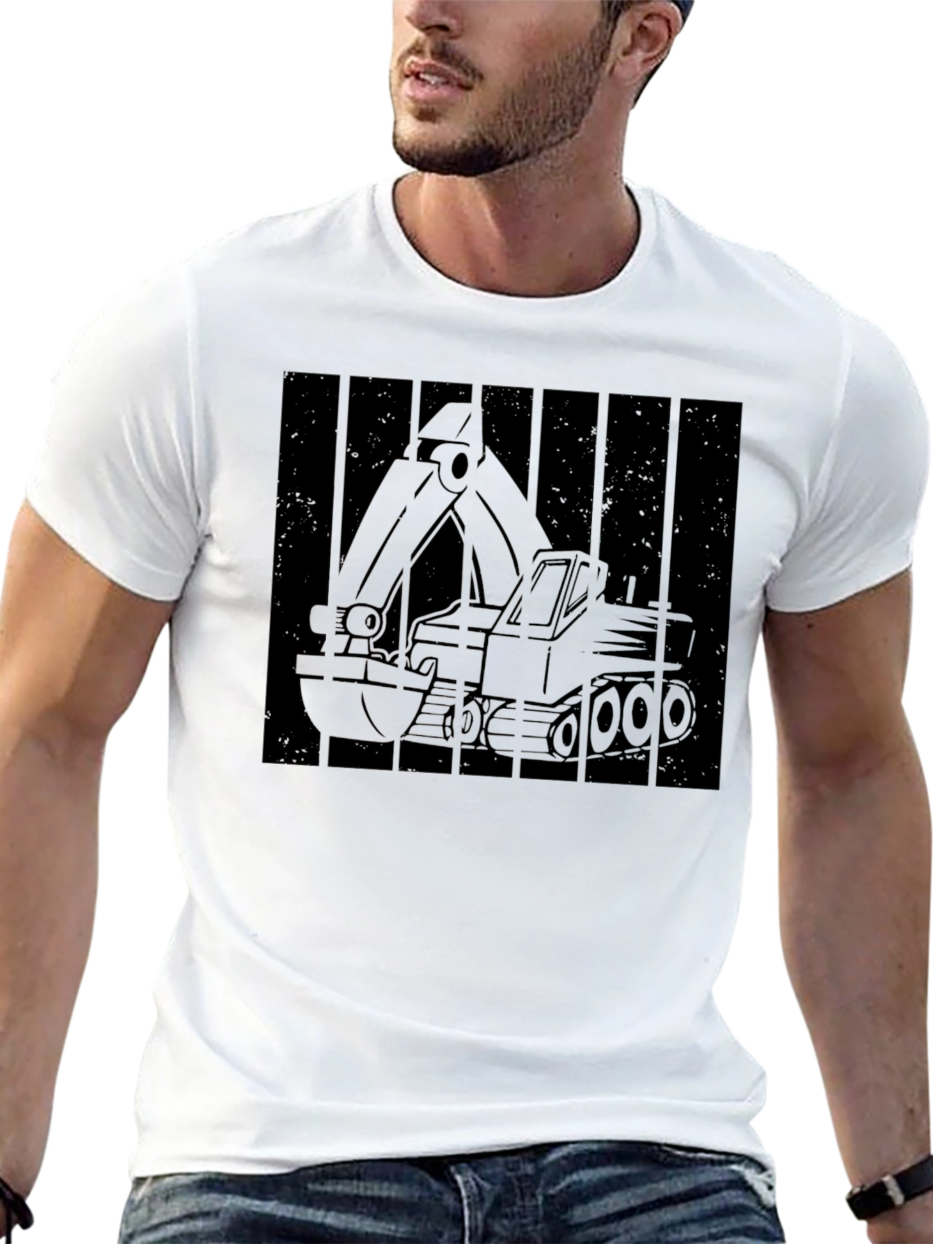 Excavator Graphic Tee - Construction Vehicle Shirt