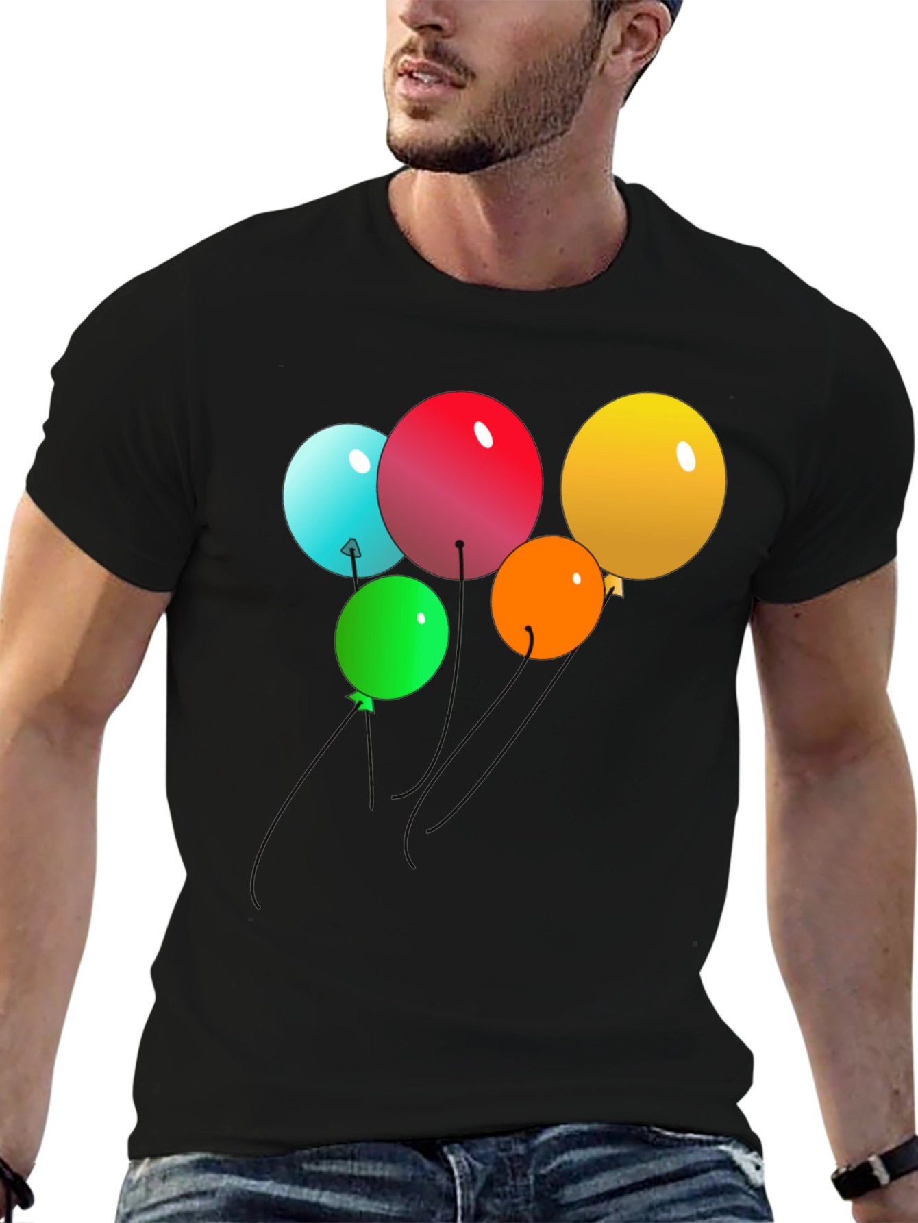 Balloons Graphic Black T-Shirt