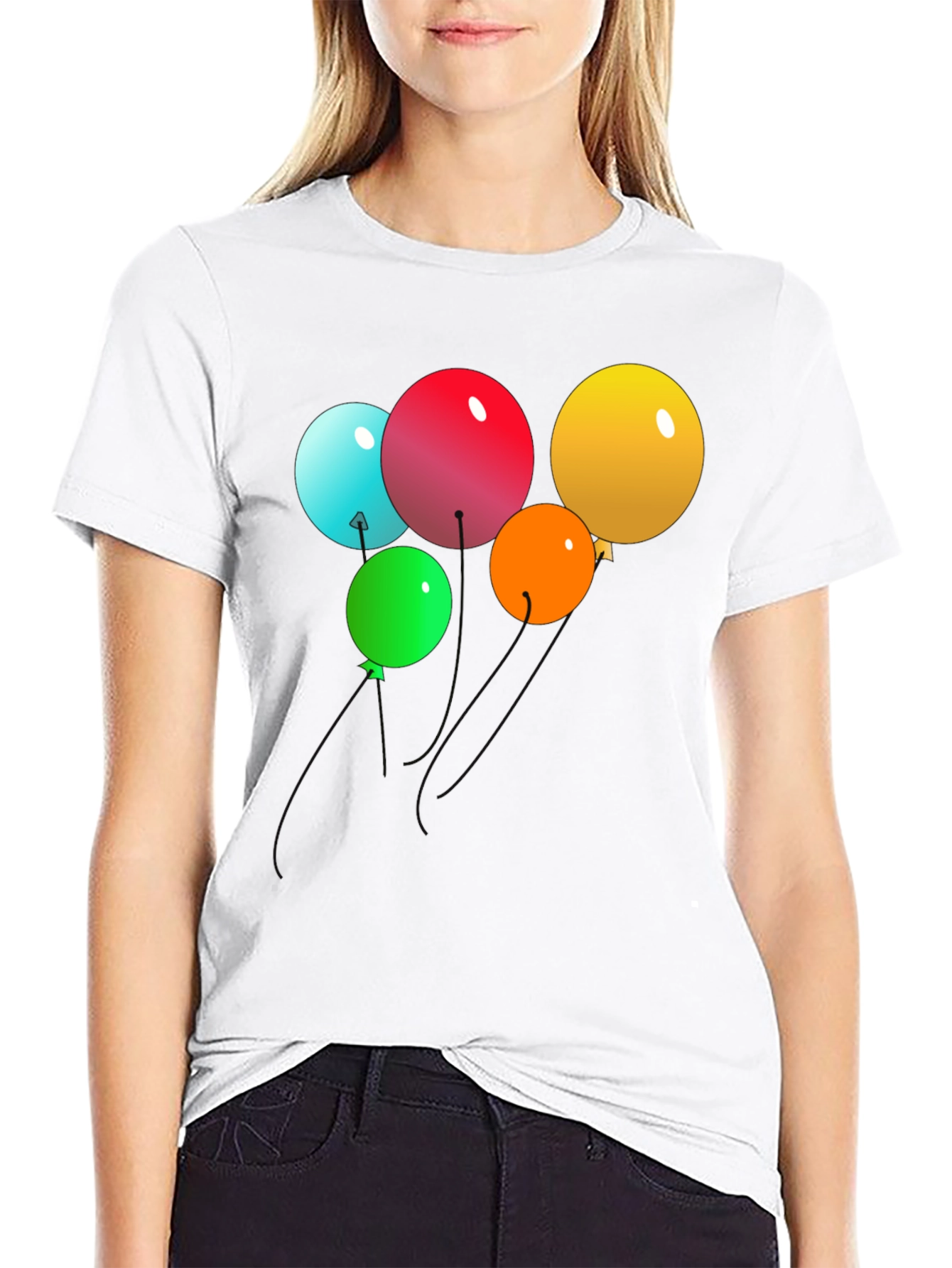 Balloons Graphic Black T-Shirt