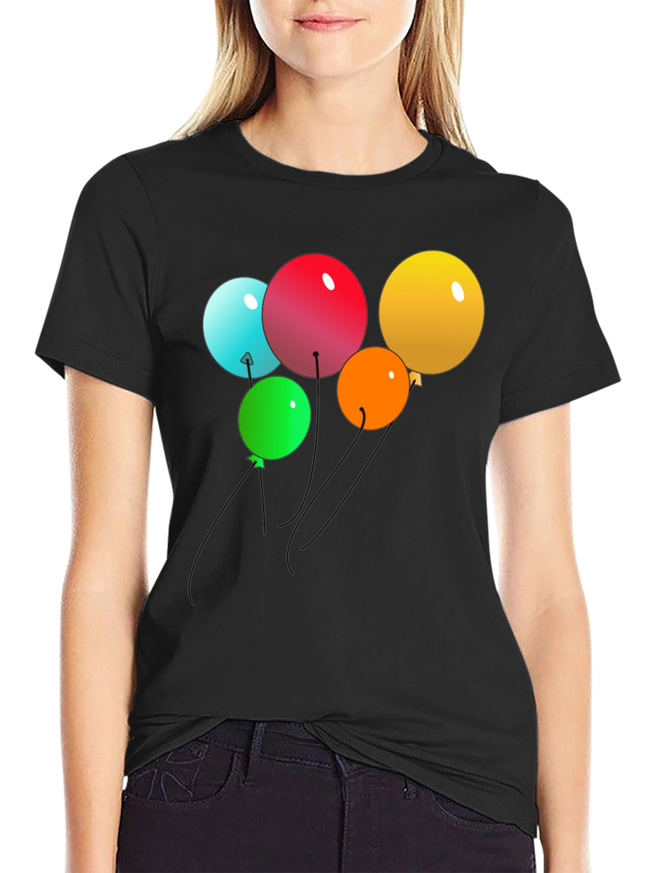 Balloons Graphic Black T-Shirt