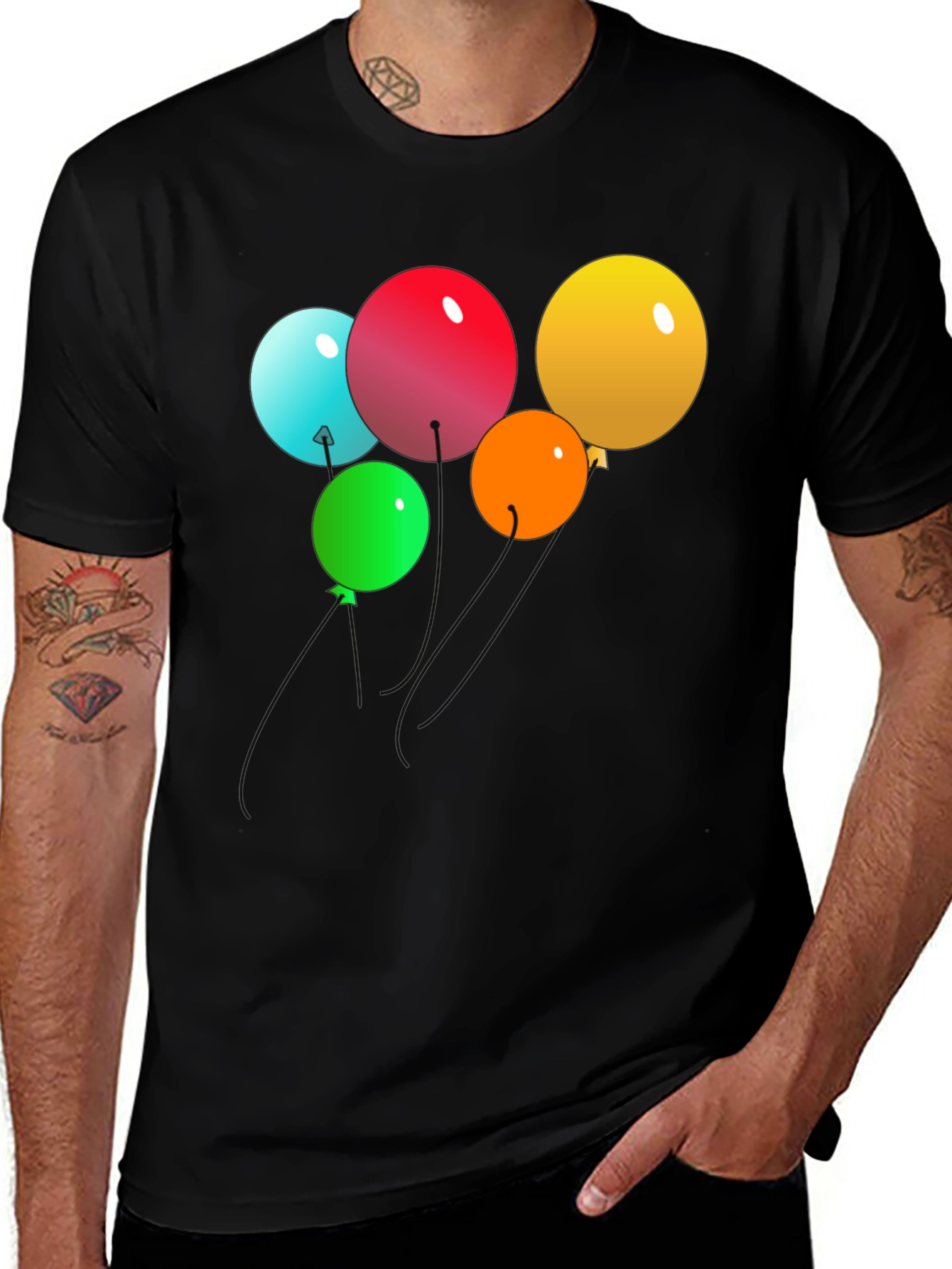 Balloons Graphic Black T-Shirt