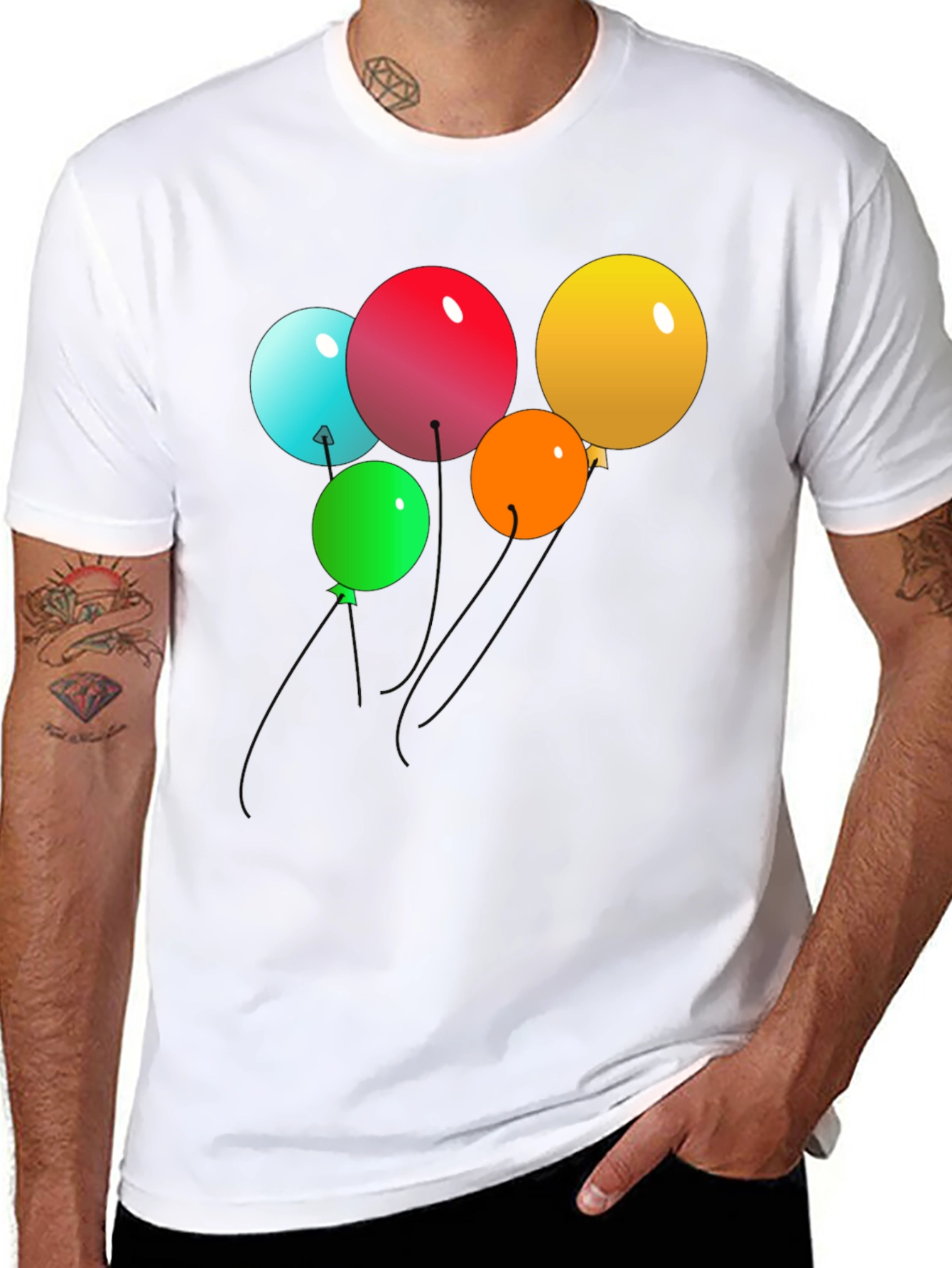 Balloons Graphic Black T-Shirt