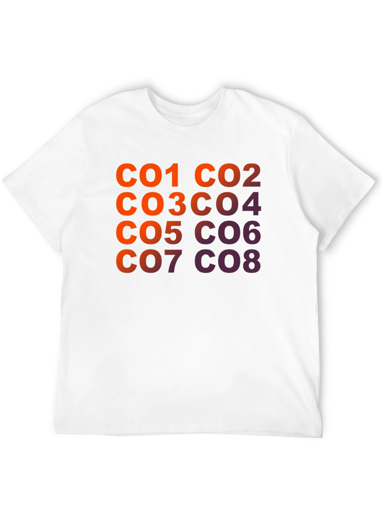 CO1-CO8 Gradient Text Graphic Print Black T-Shirt