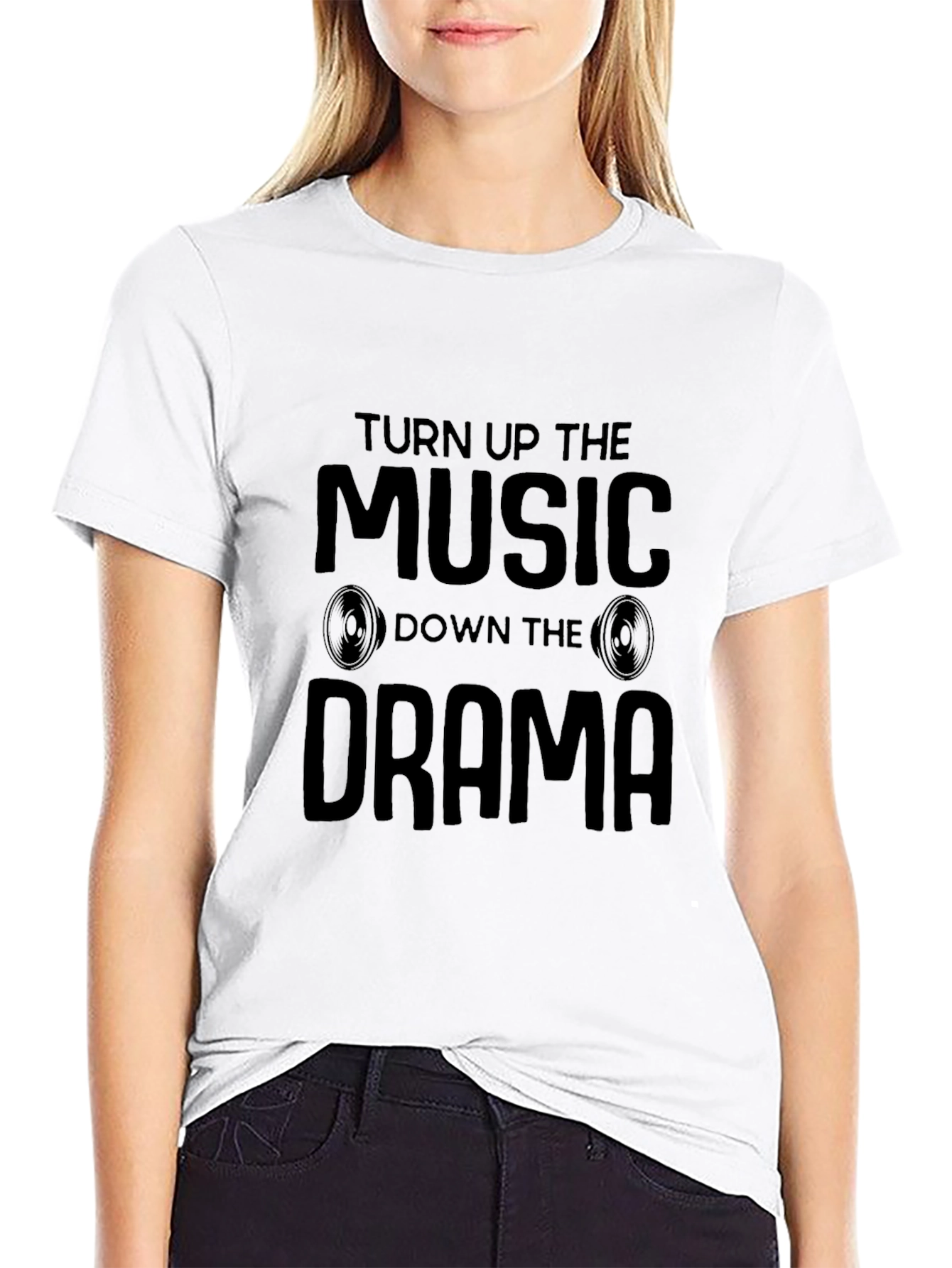 Turn Up Music Down Drama Graphic T-Shirt