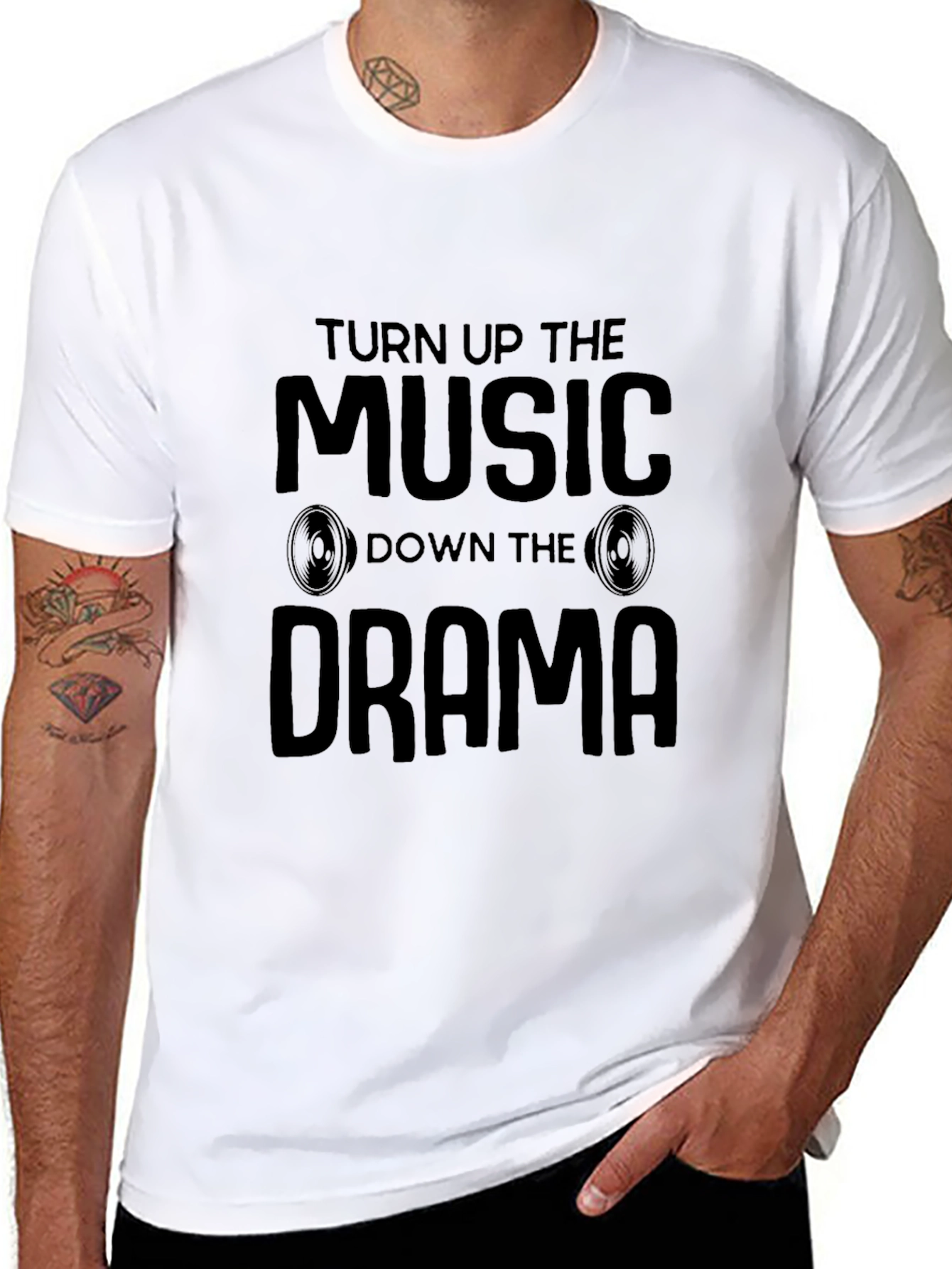 Turn Up Music Down Drama Graphic T-Shirt