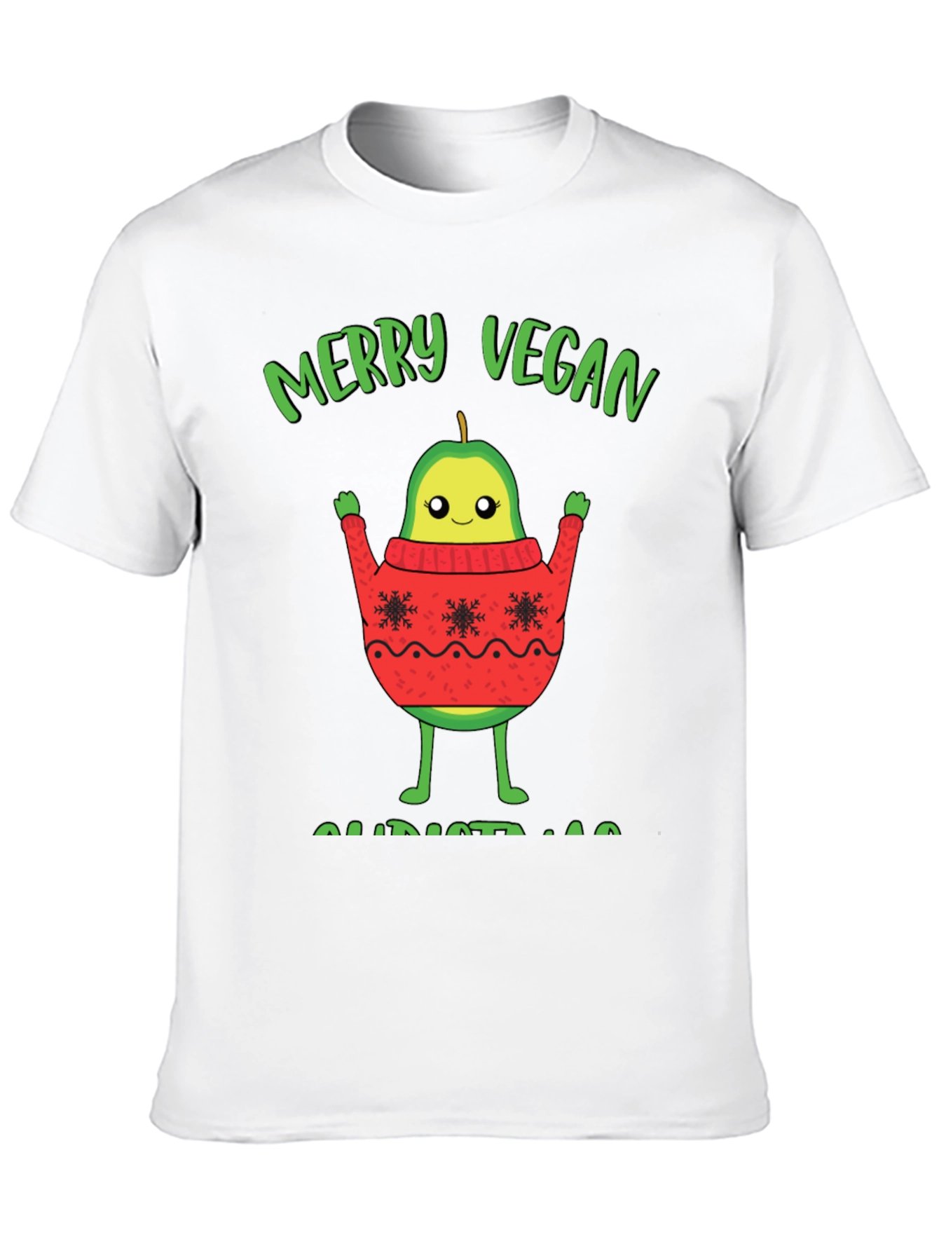 Merry Vegan Christmas T-Shirt Avocado Sweater
