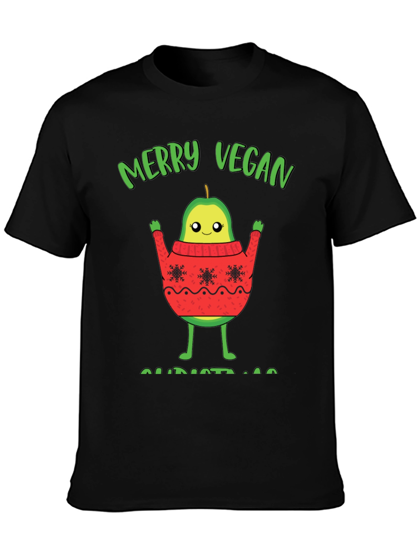 Merry Vegan Christmas T-Shirt Avocado Sweater