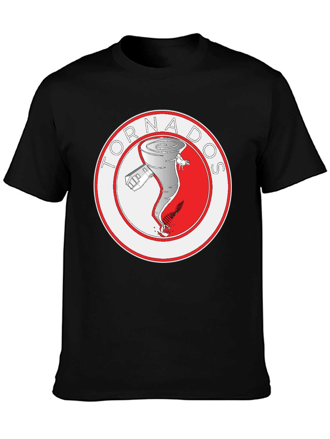 Tornadoes Graphic Tee - Black Cotton Casual Shirt