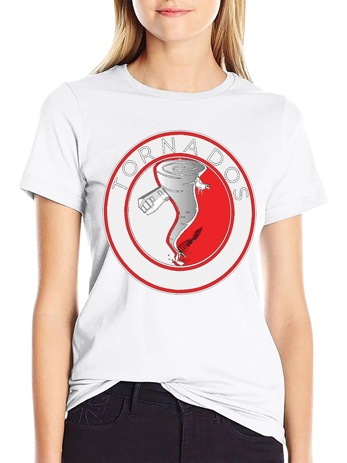 Tornadoes Graphic Tee - Black Cotton Casual Shirt