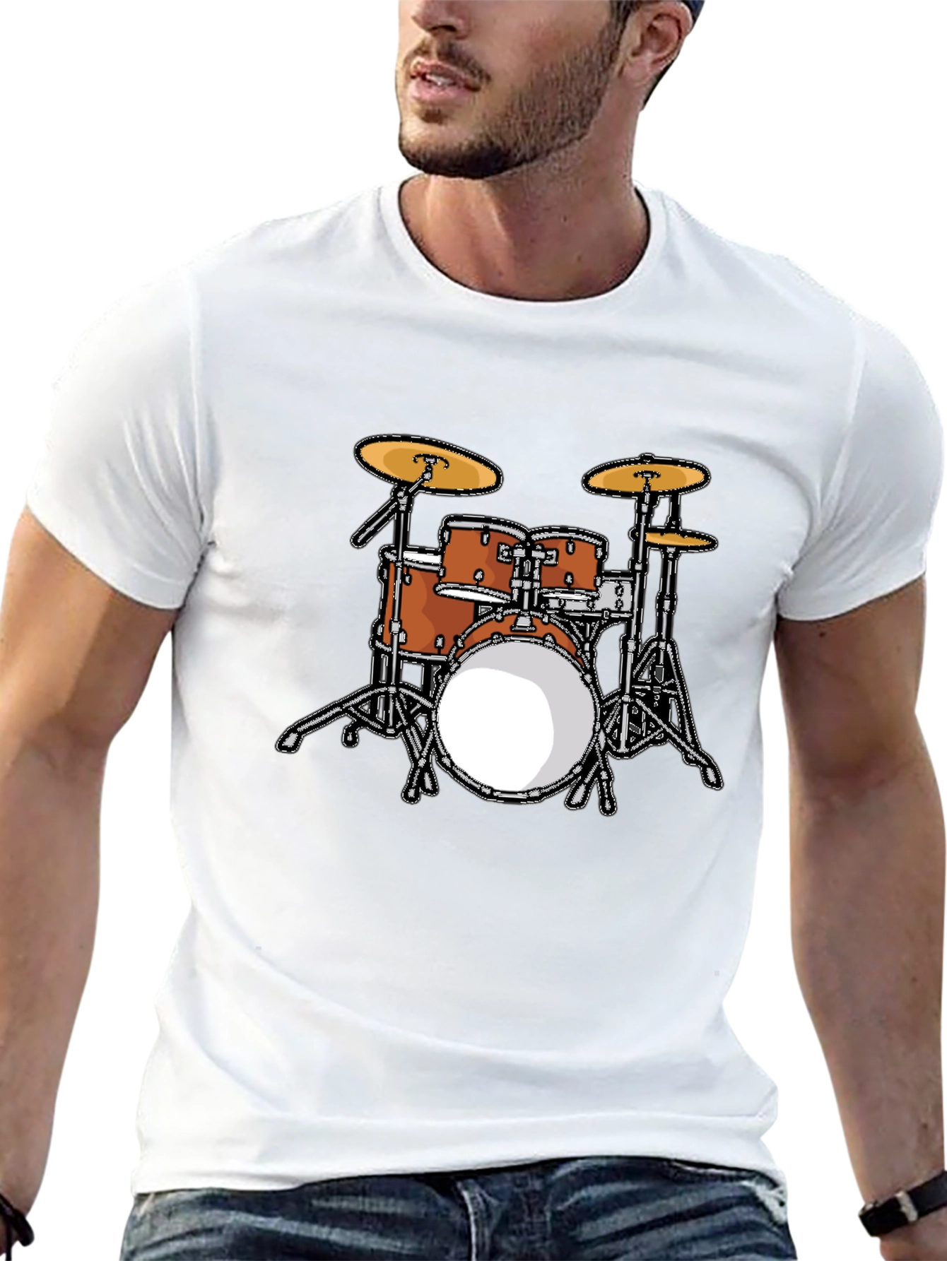 Cool Drum Set Graphic Tee - Black