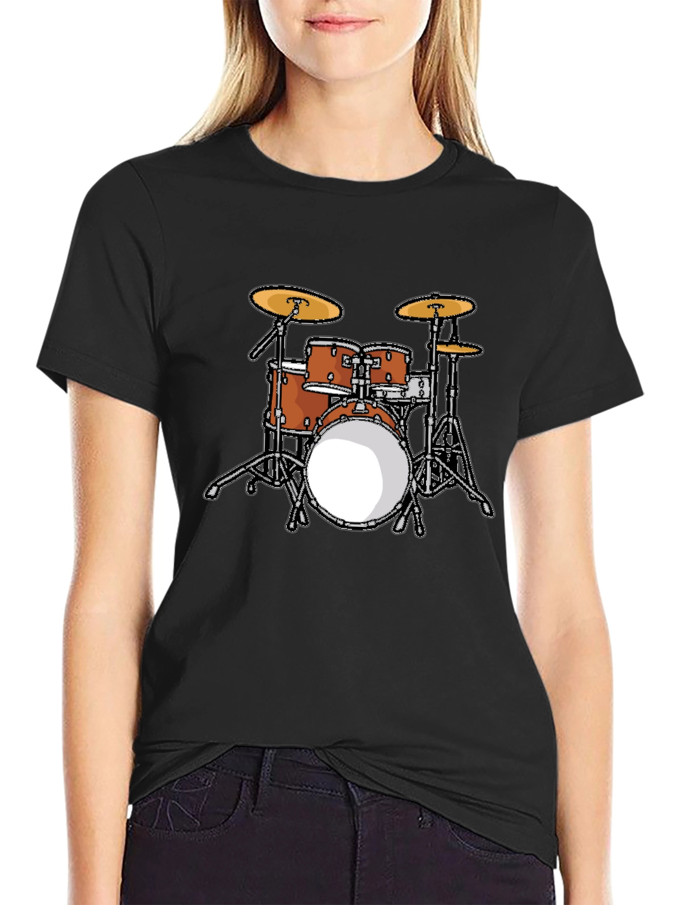 Cool Drum Set Graphic Tee - Black