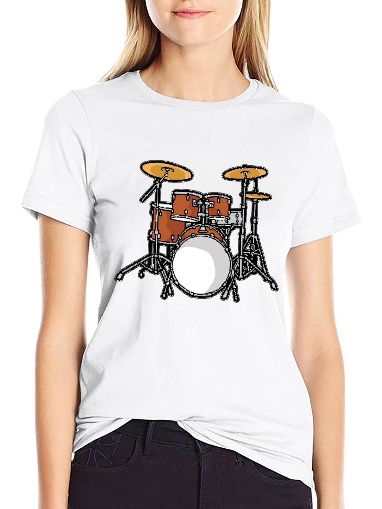 Cool Drum Set Graphic Tee - Black
