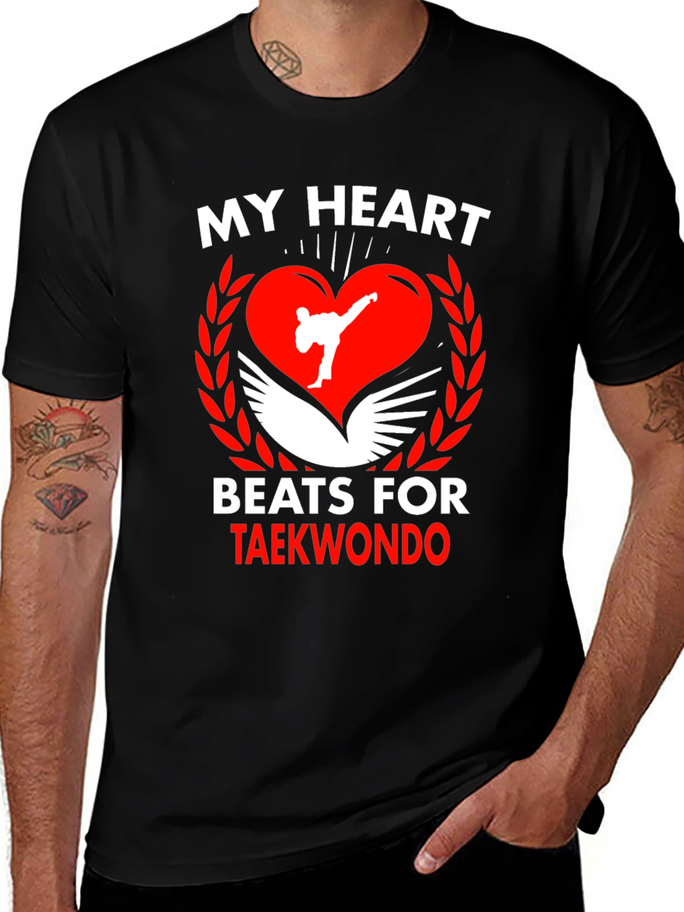 Taekwondo Heartbeat T-Shirt Martial Arts Tee