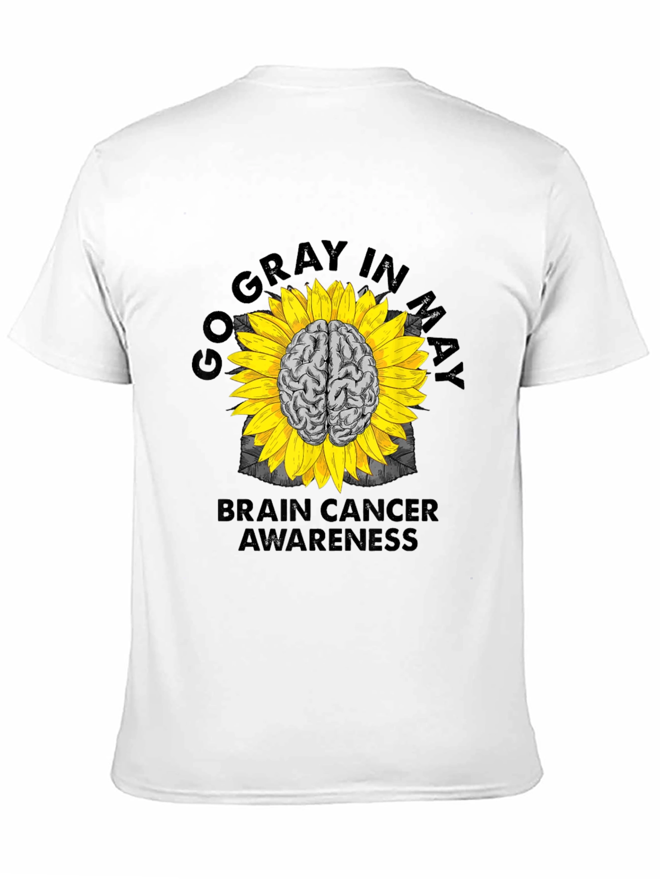Go Gray in May Brain Cancer Awareness Sunflower T-Shirt