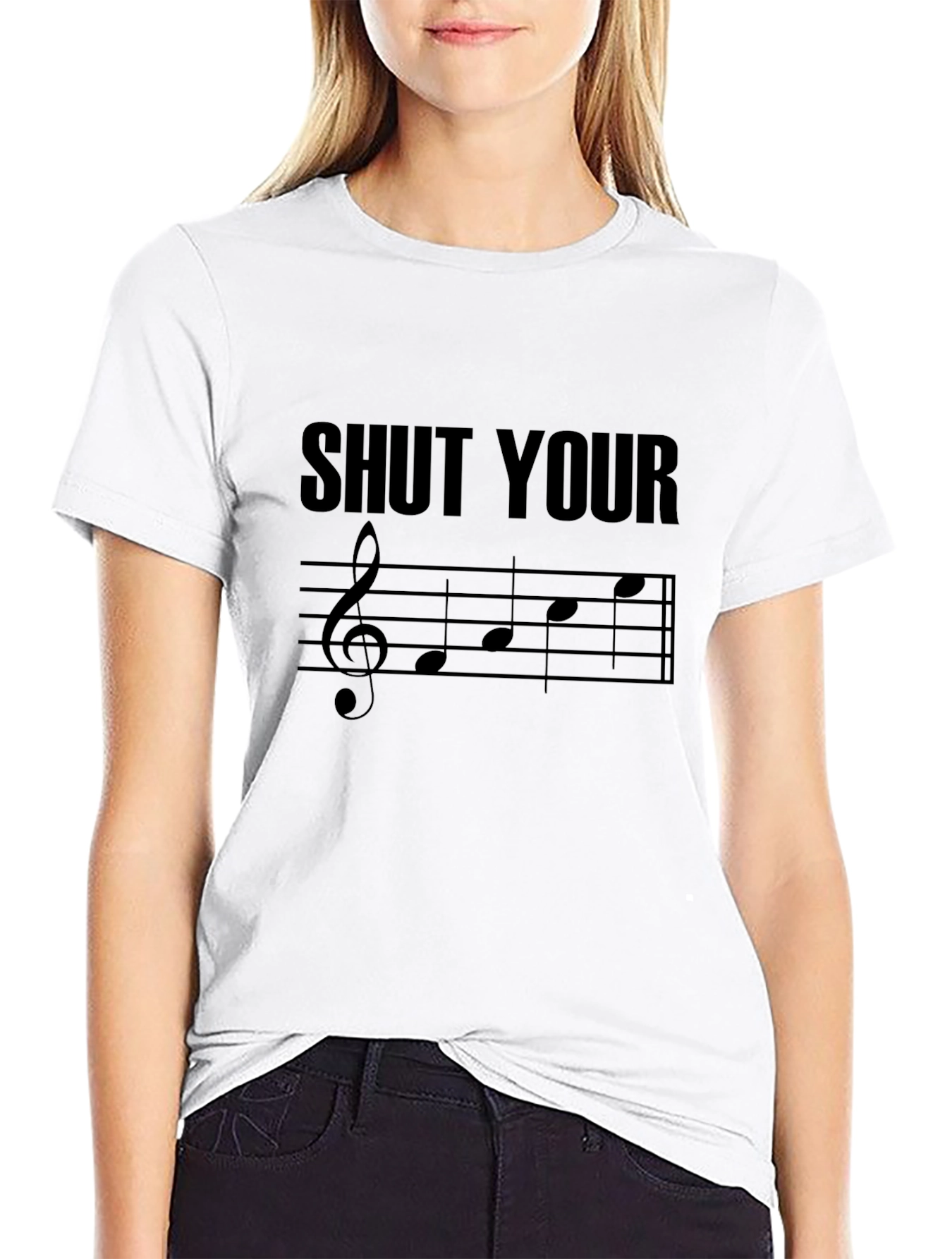 Shut Your Face Treble Clef Funny Music T-Shirt