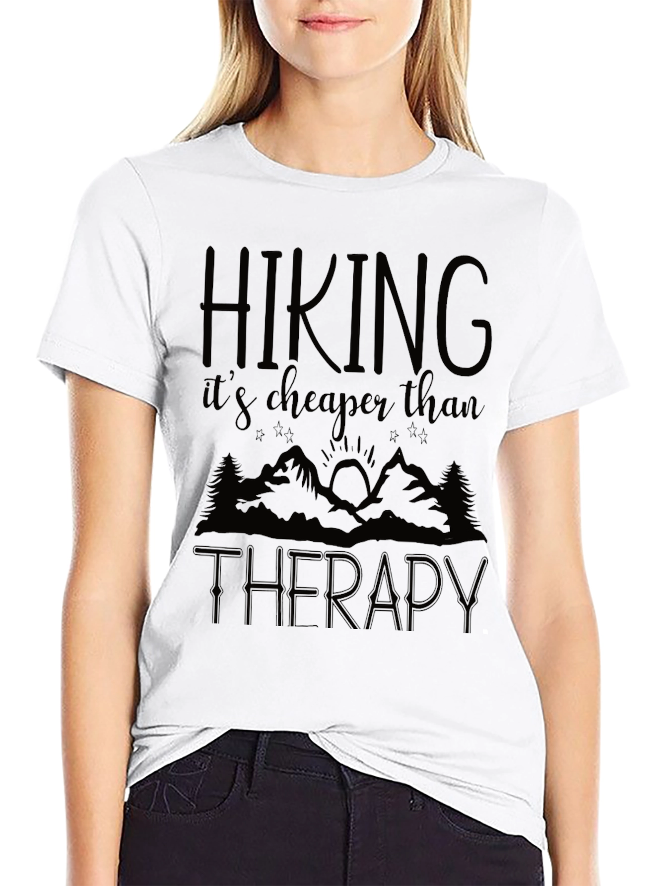 Hiking is Cheaper Than Therapy Graphic T-Shirt