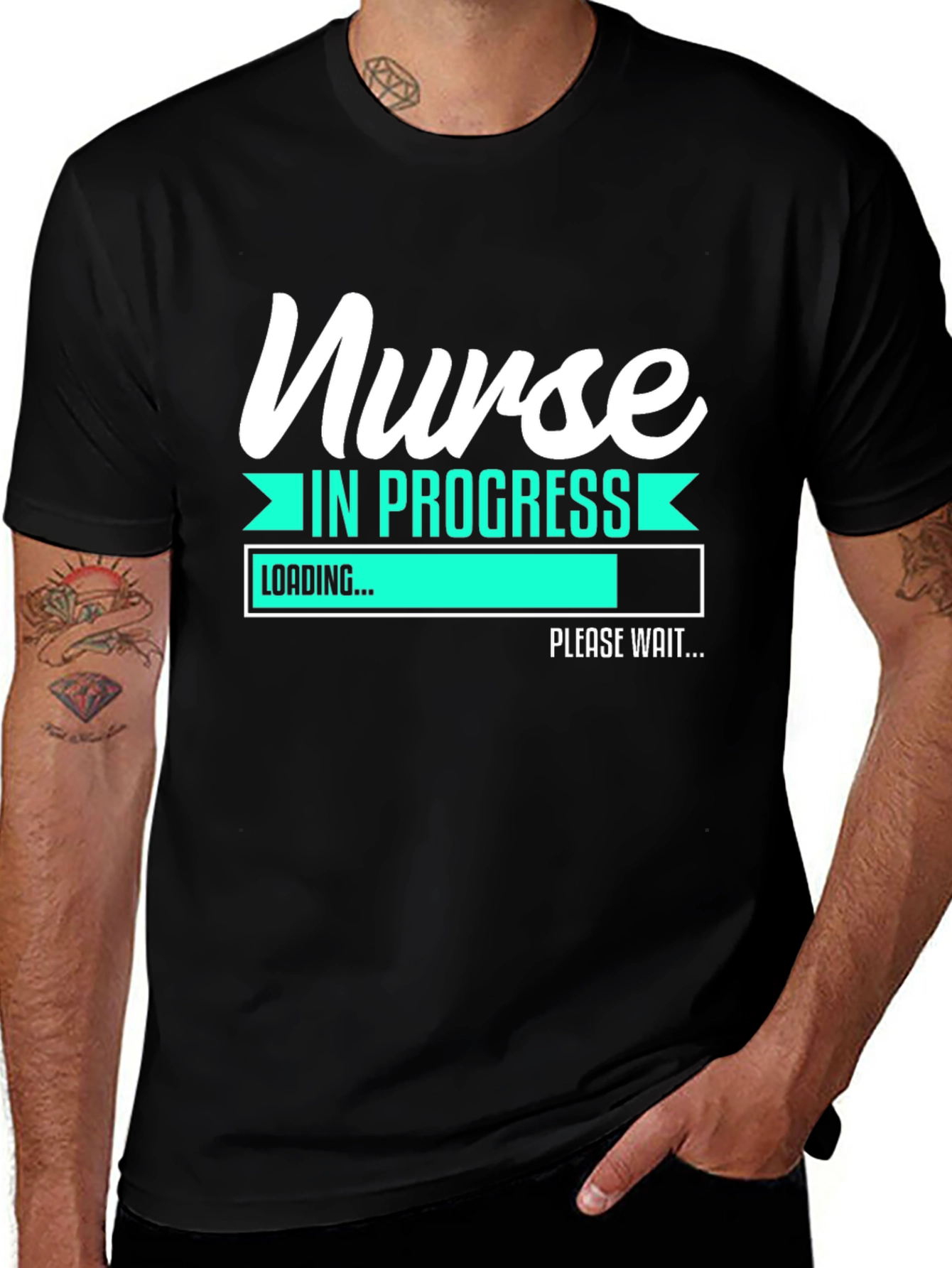 Nurse in Progress T-Shirt - Funny Loading Bar Design
