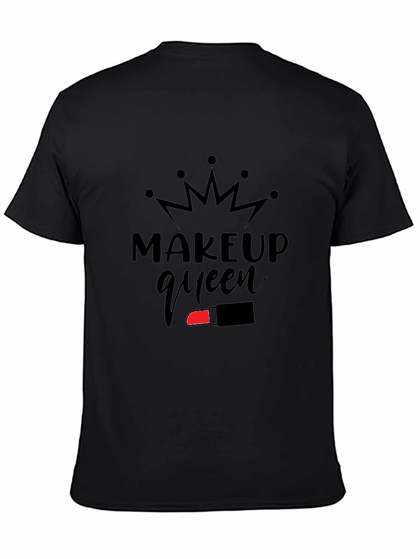 Makeup Queen Graphic Tee - Black Cotton Shirt