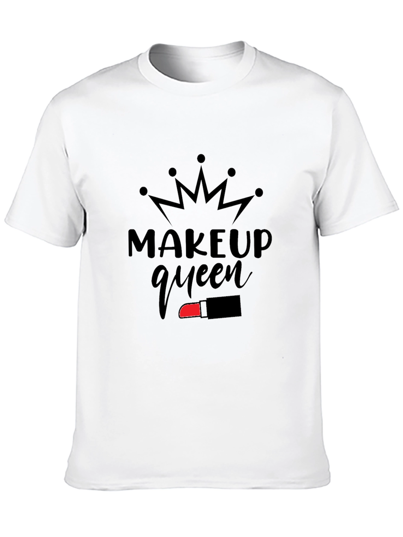 Makeup Queen Graphic Tee - Black Cotton Shirt