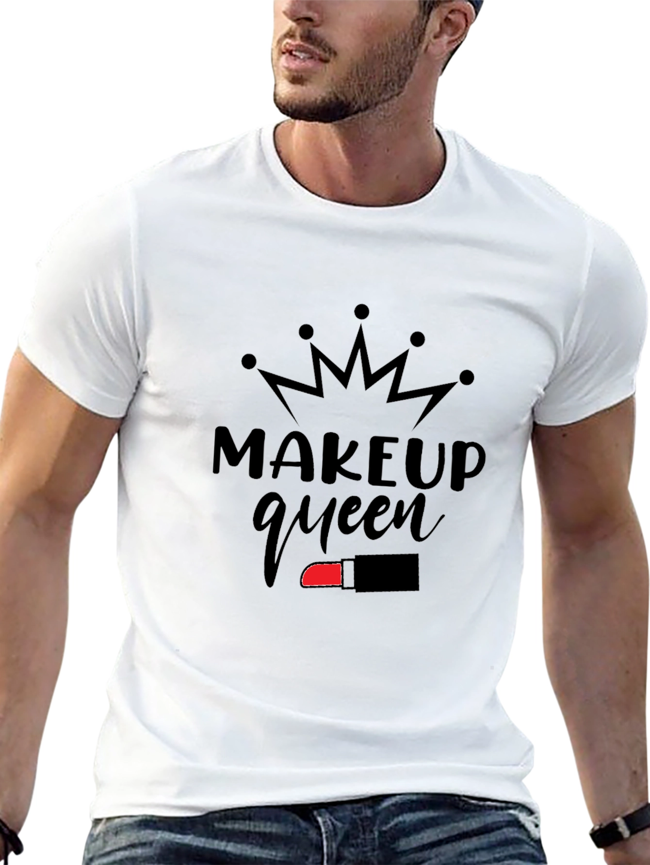 Makeup Queen Graphic Tee - Black Cotton Shirt