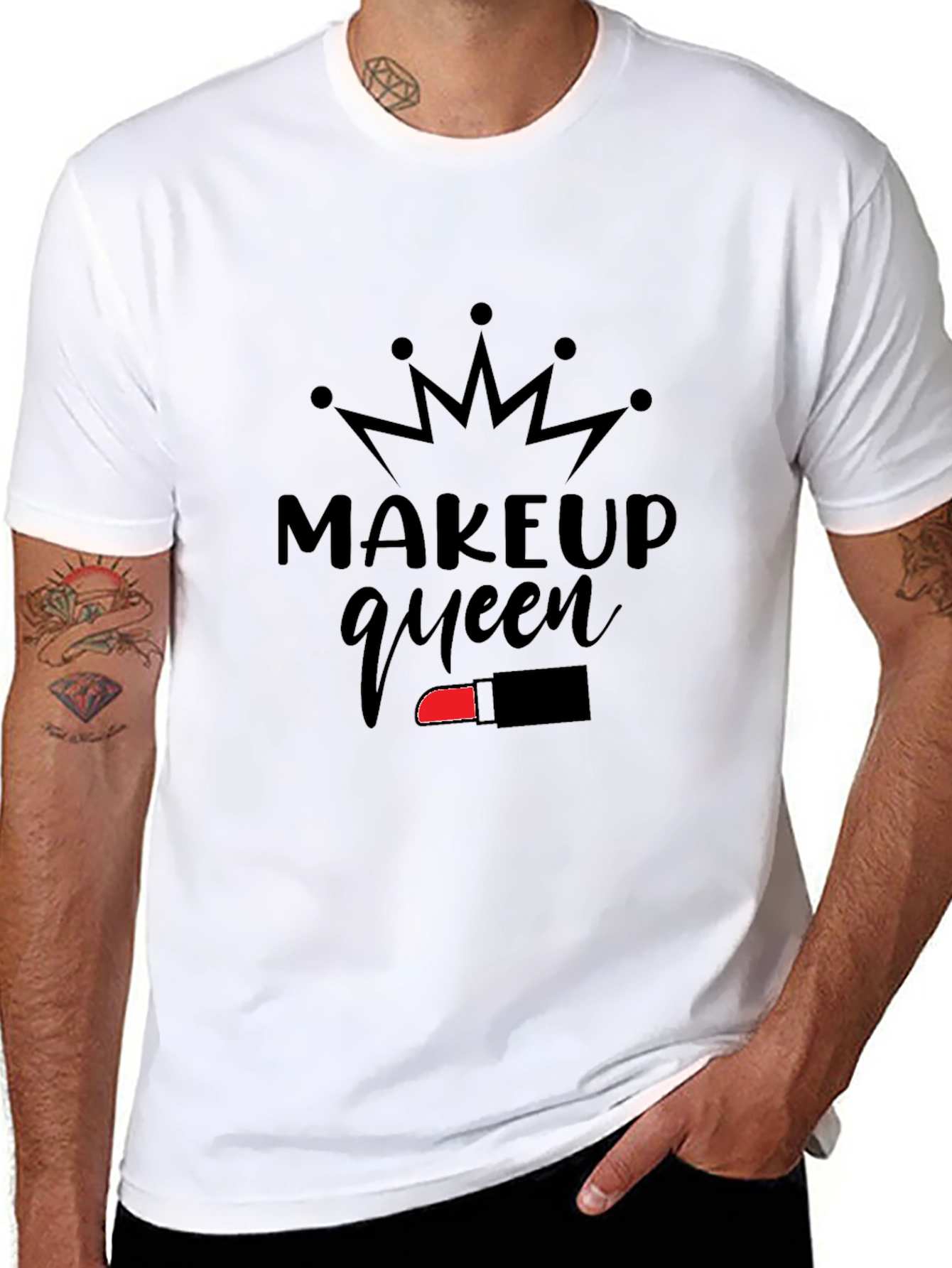 Makeup Queen Graphic Tee - Black Cotton Shirt