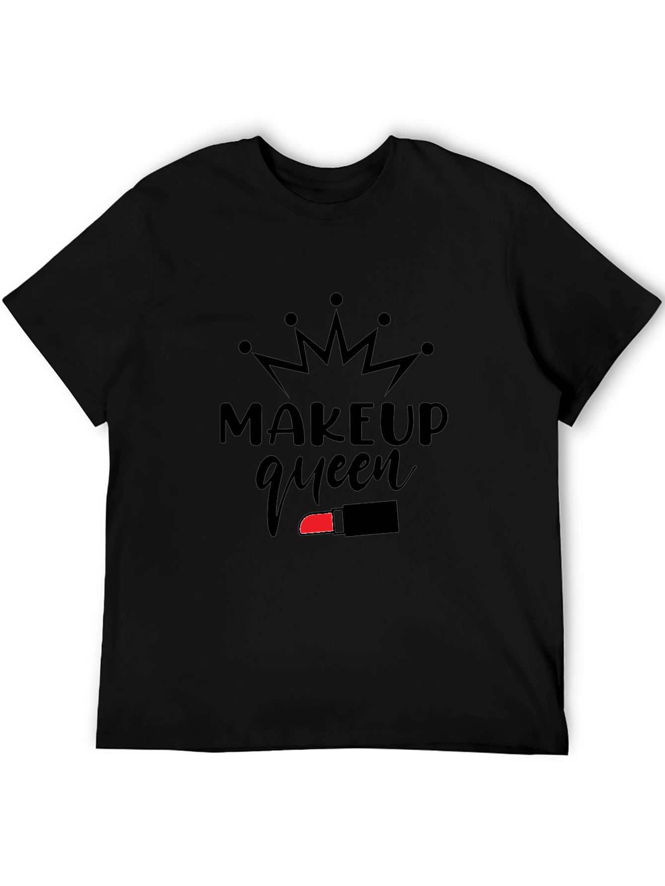 Makeup Queen Graphic Tee - Black Cotton Shirt