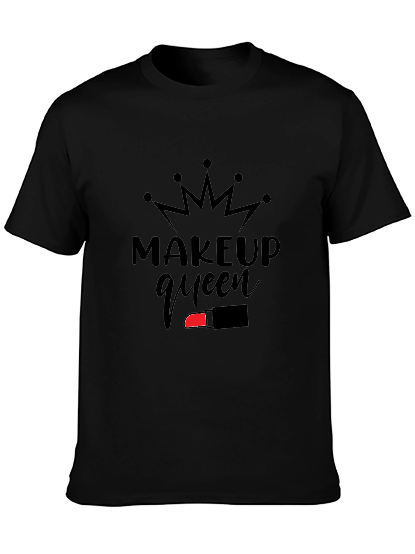 Makeup Queen Graphic Tee - Black Cotton Shirt