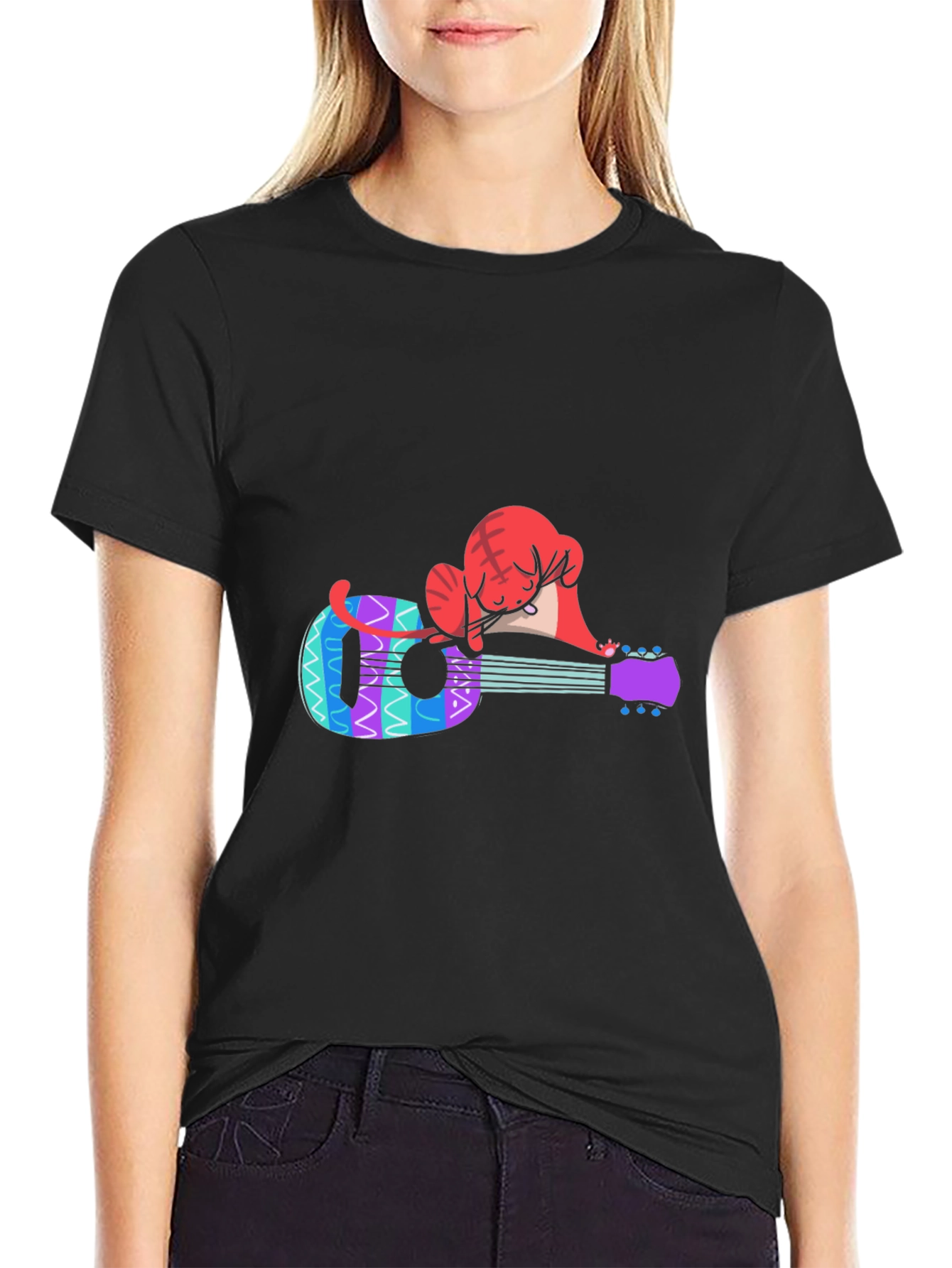 Cat Nap Ukulele T-Shirt - Music Lover Tee