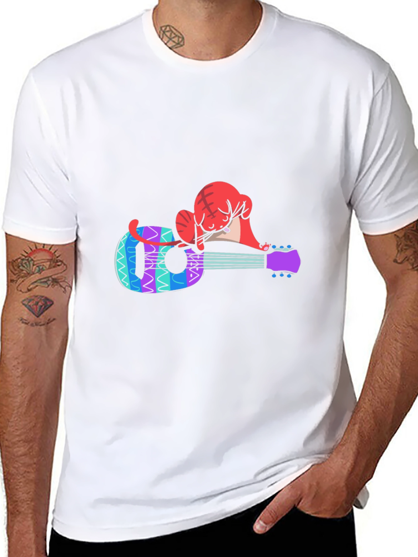 Cat Nap Ukulele T-Shirt - Music Lover Tee