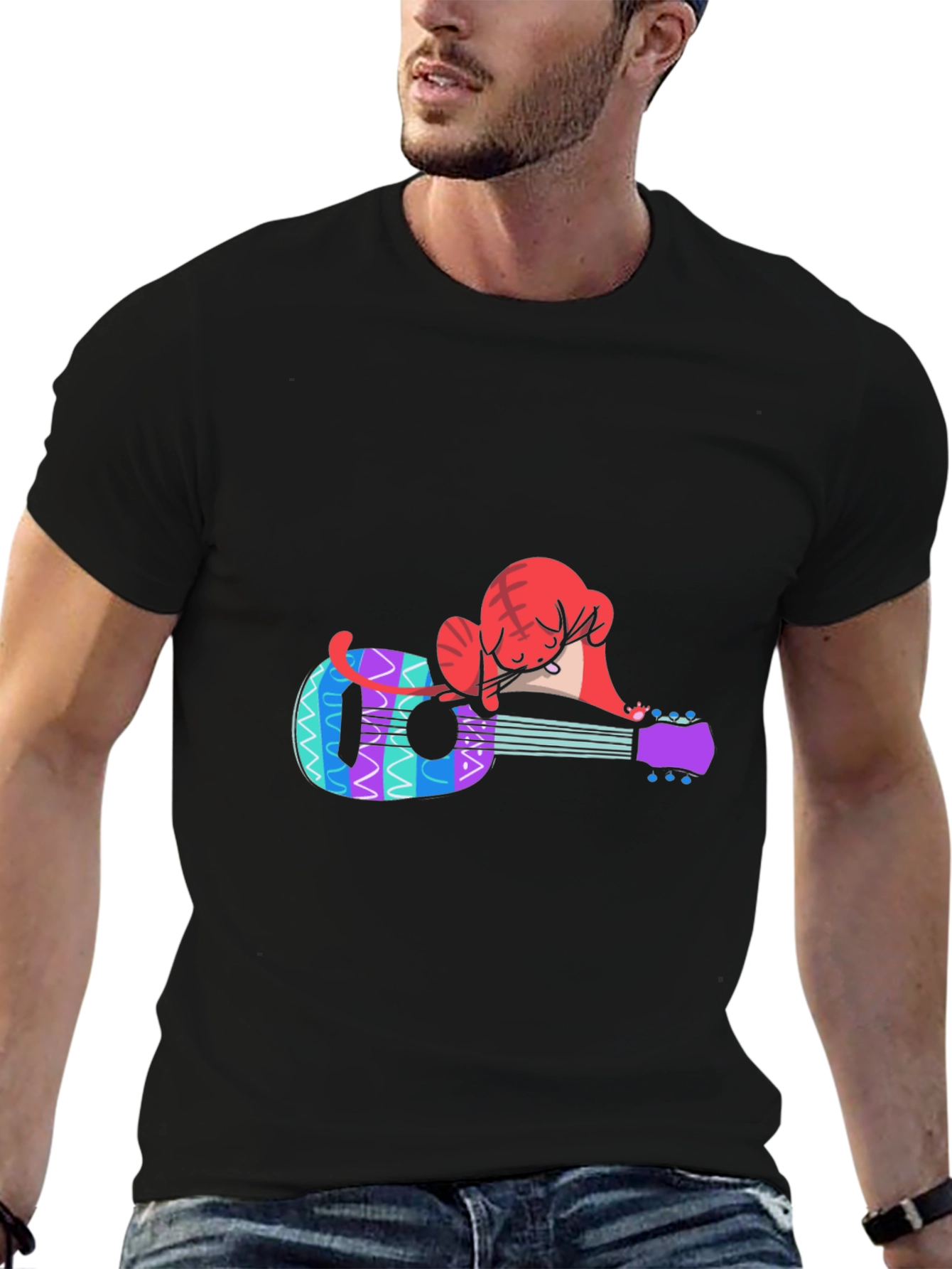 Cat Nap Ukulele T-Shirt - Music Lover Tee