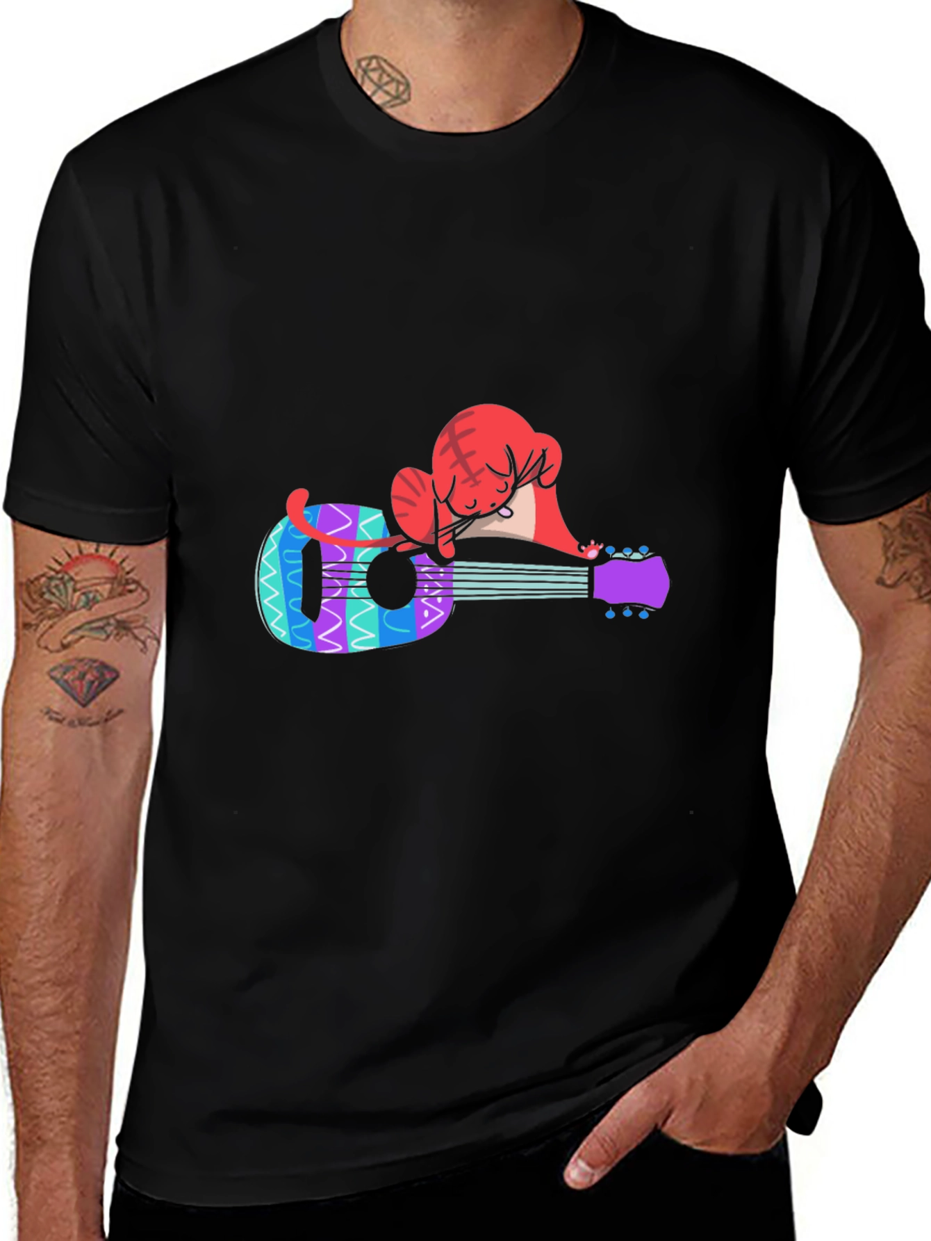 Cat Nap Ukulele T-Shirt - Music Lover Tee