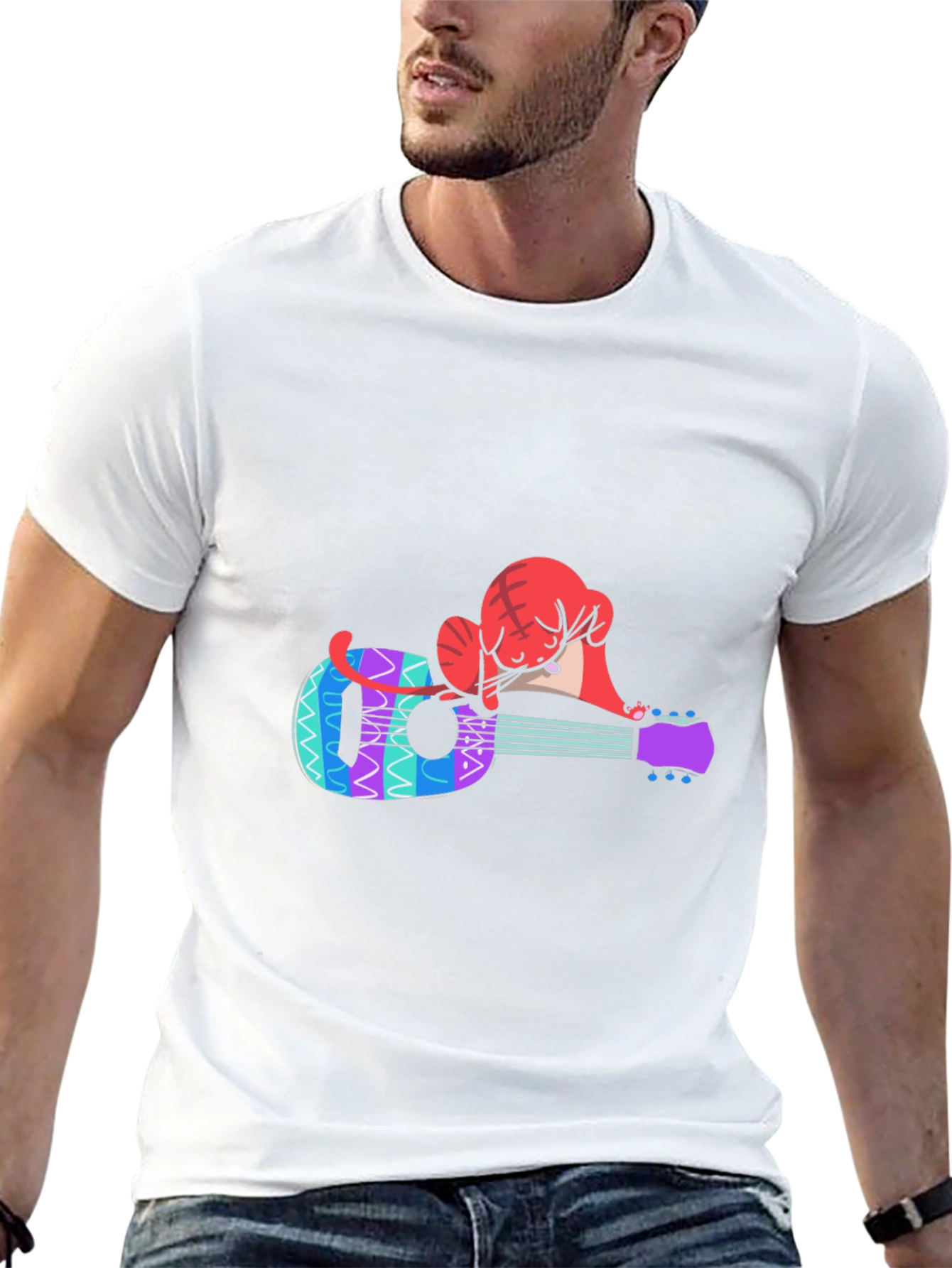 Cat Nap Ukulele T-Shirt - Music Lover Tee