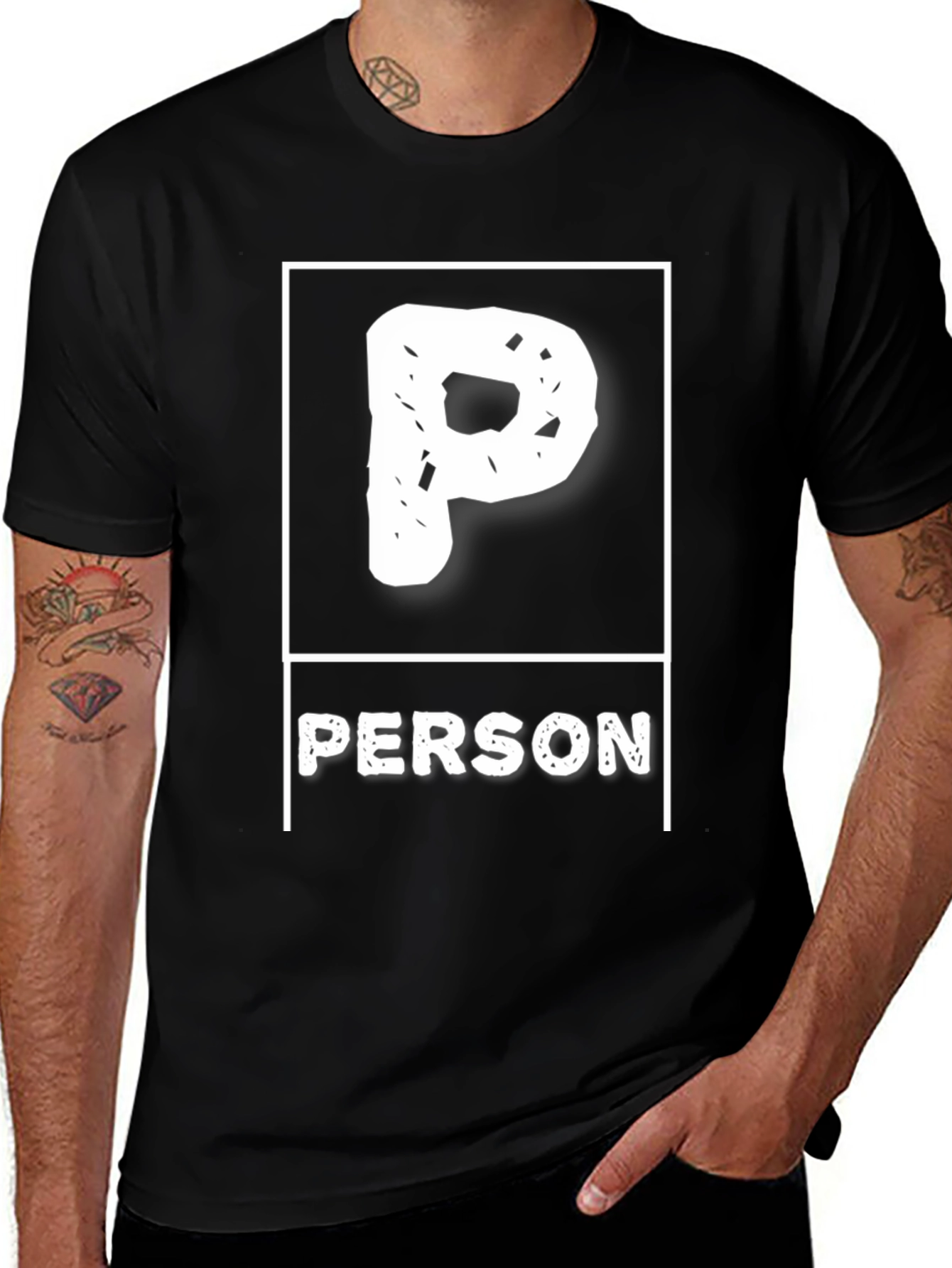 Funny P Person Graphic T-Shirt
