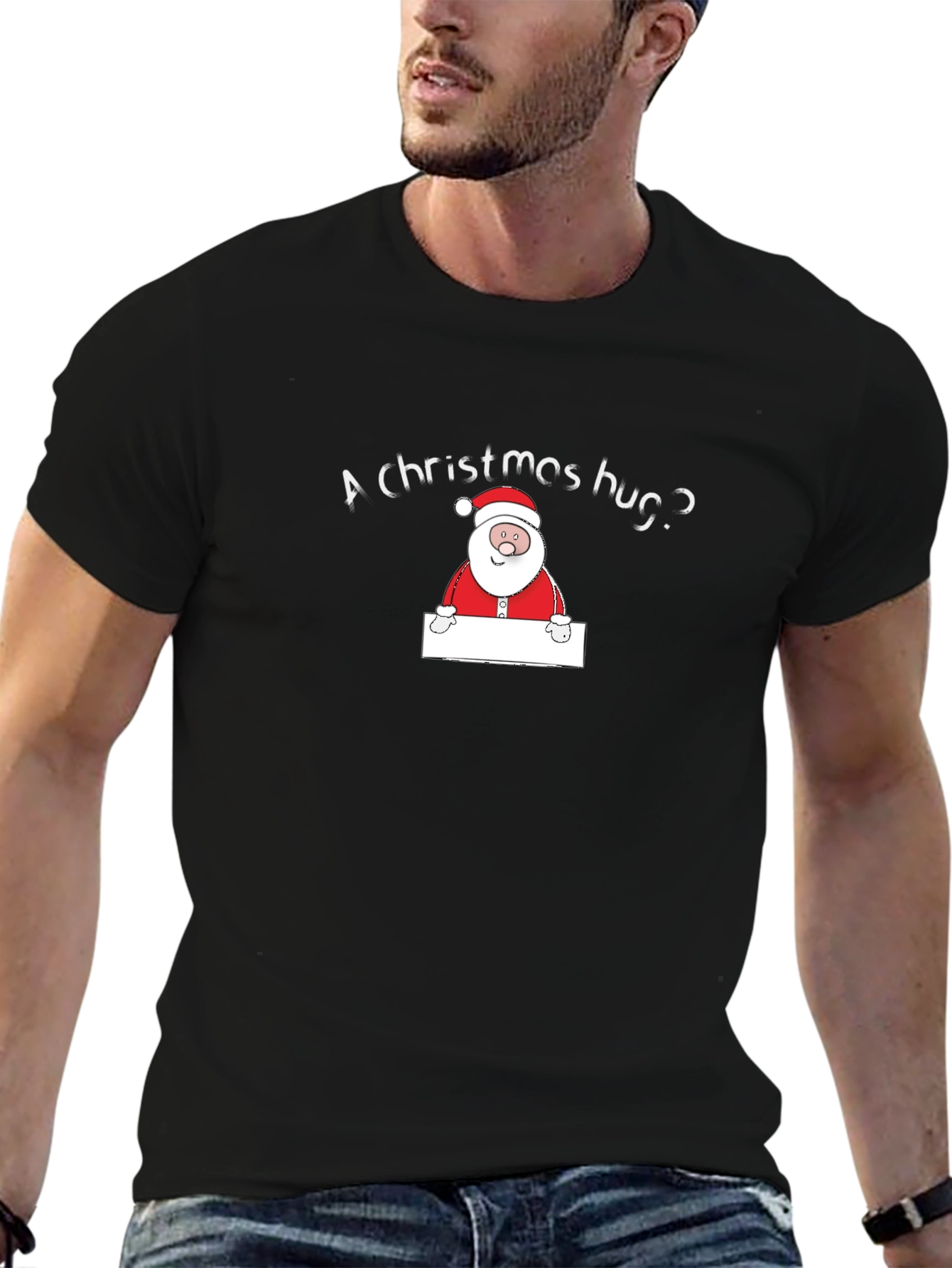 Christmas Hug Santa Graphic T-Shirt