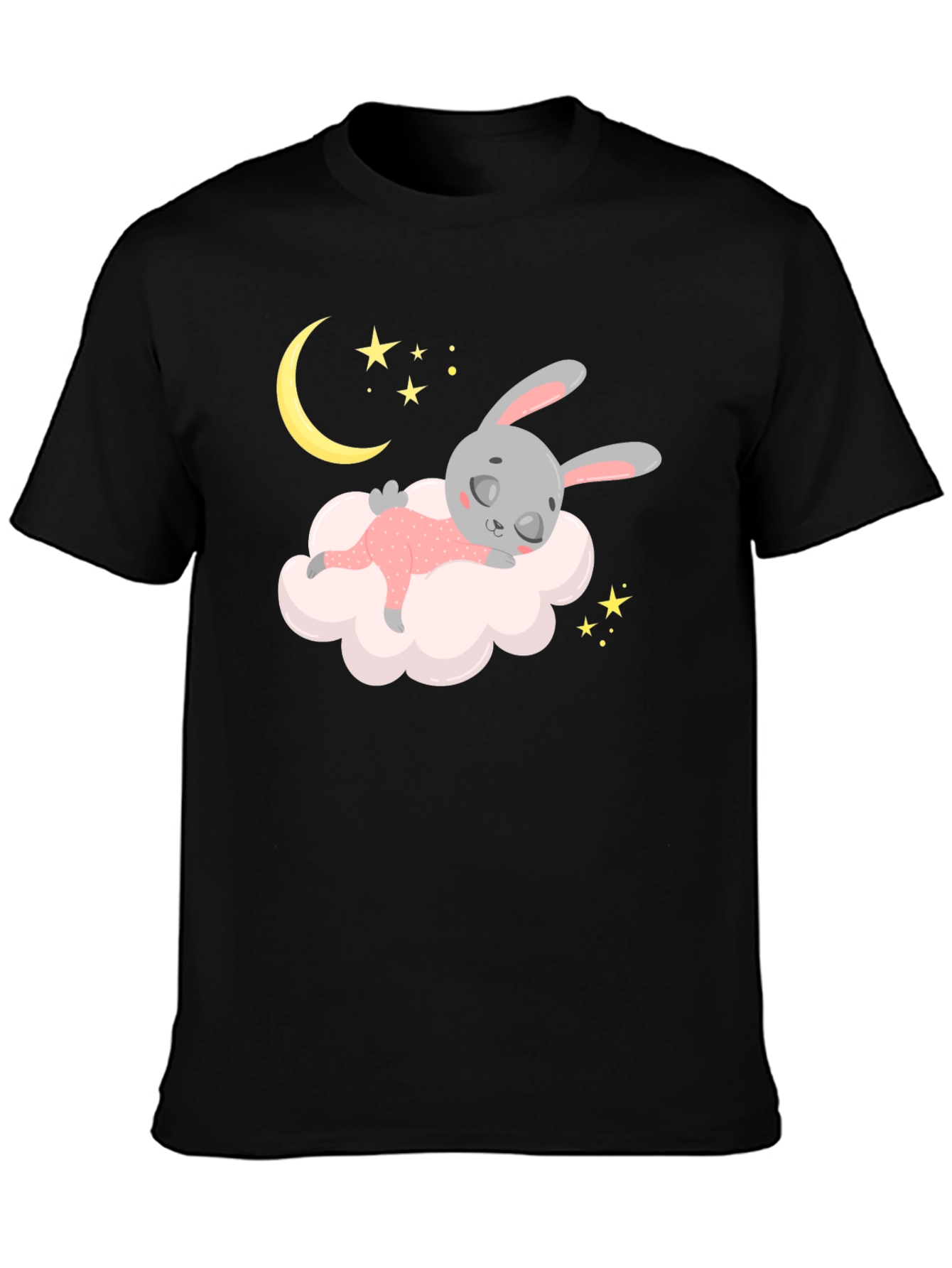 Dreamy Bunny Black T-Shirt