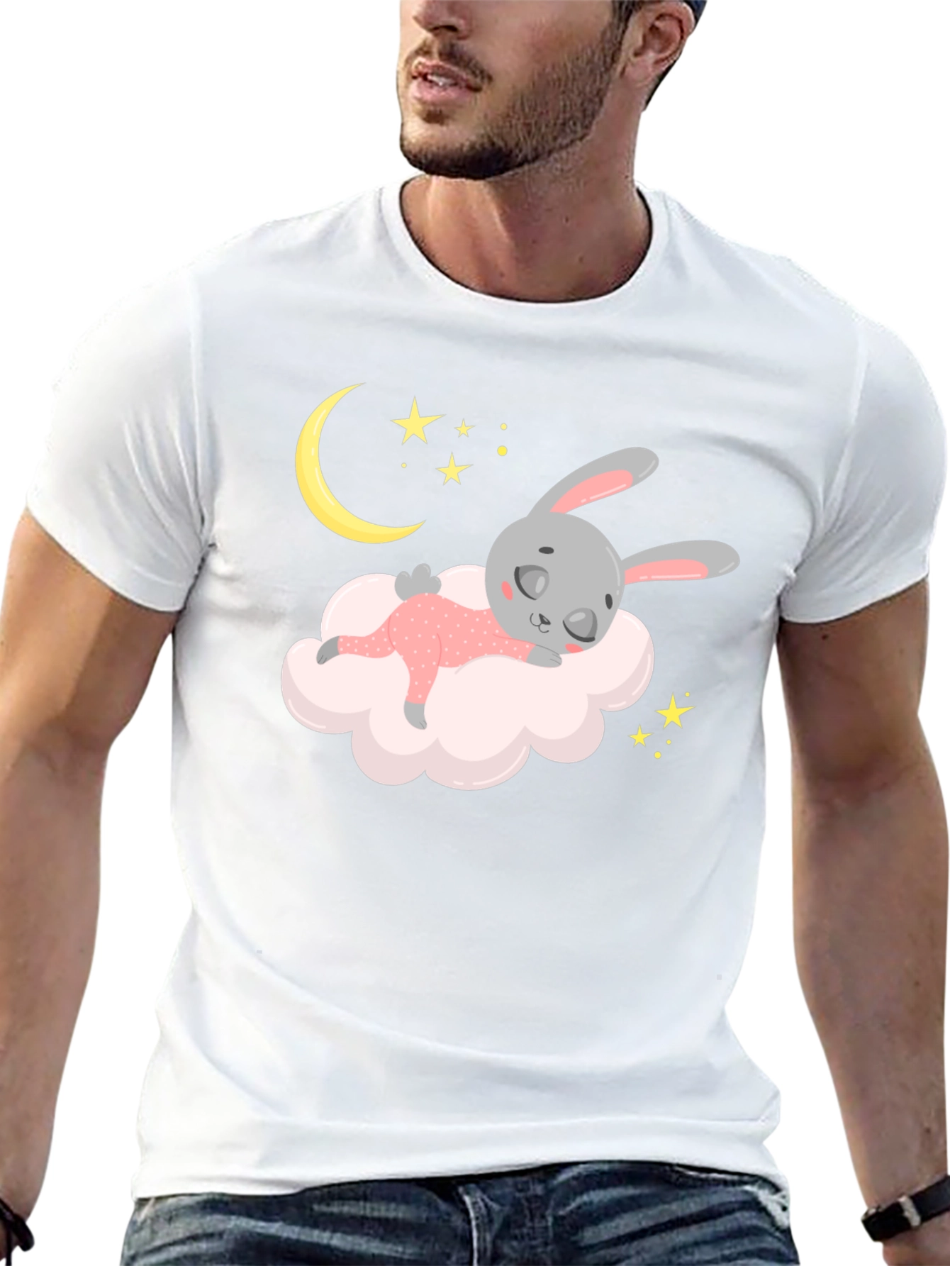 Dreamy Bunny Black T-Shirt