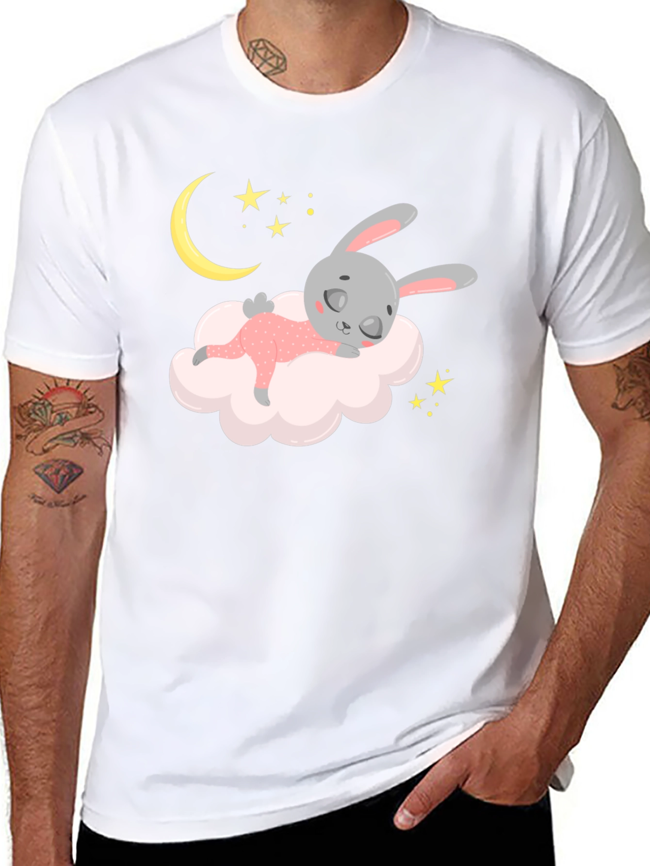 Dreamy Bunny Black T-Shirt