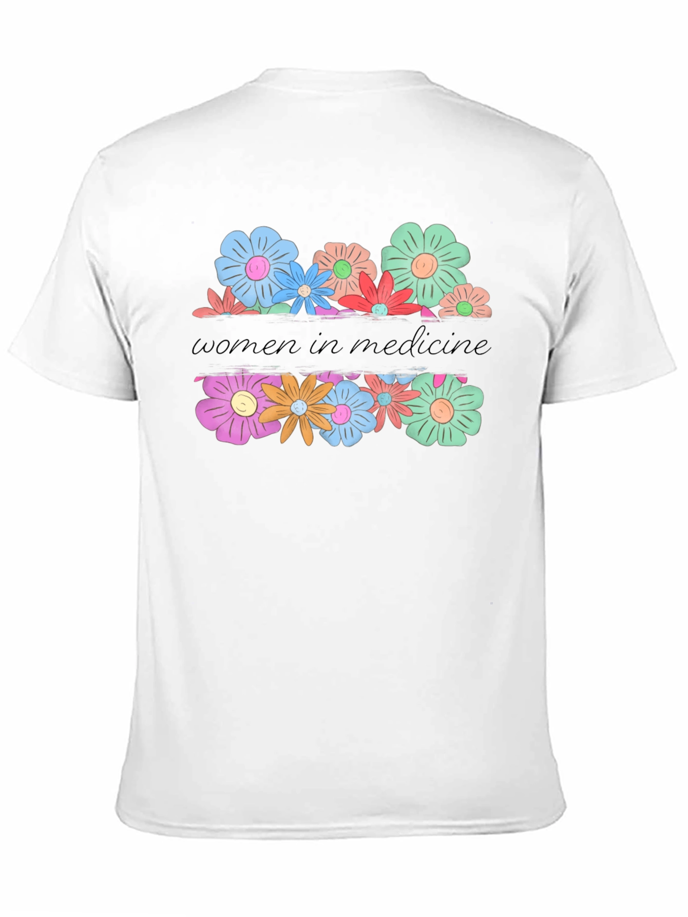 Women in Medicine Floral Graphic Tee - Black