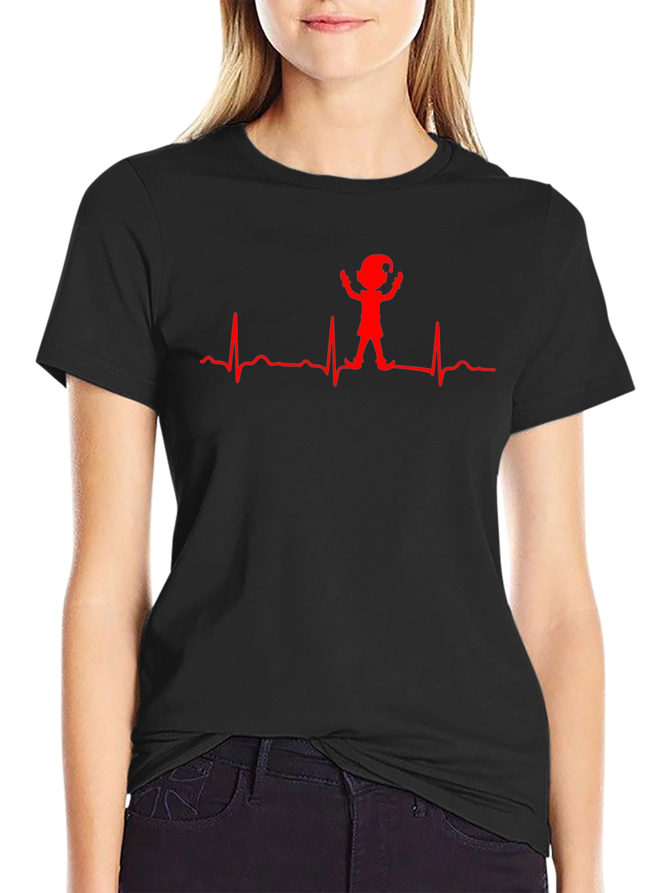 Elf Heartbeat T-Shirt - Black
