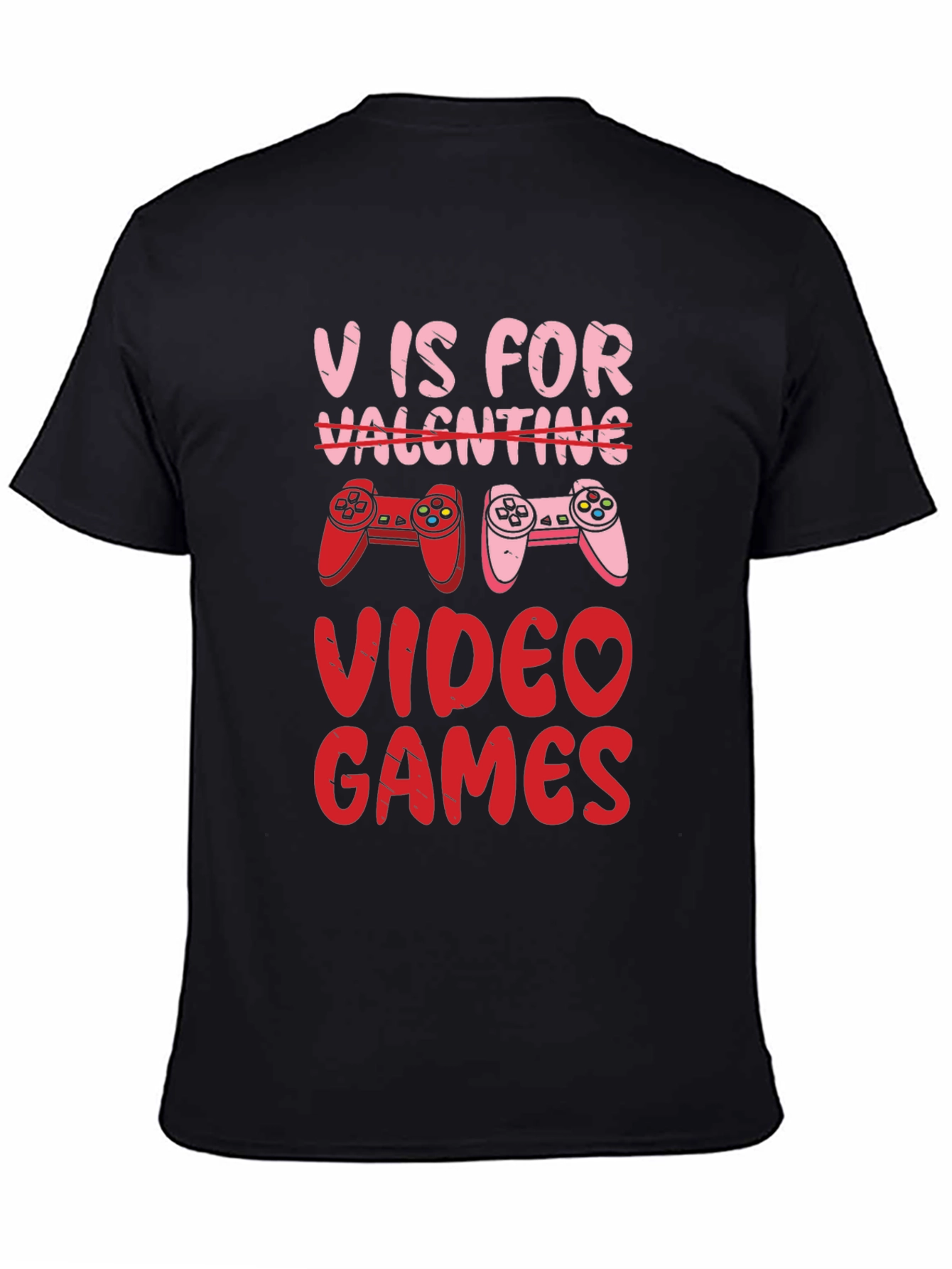 V is for Video Games Valentines Day T-Shirt