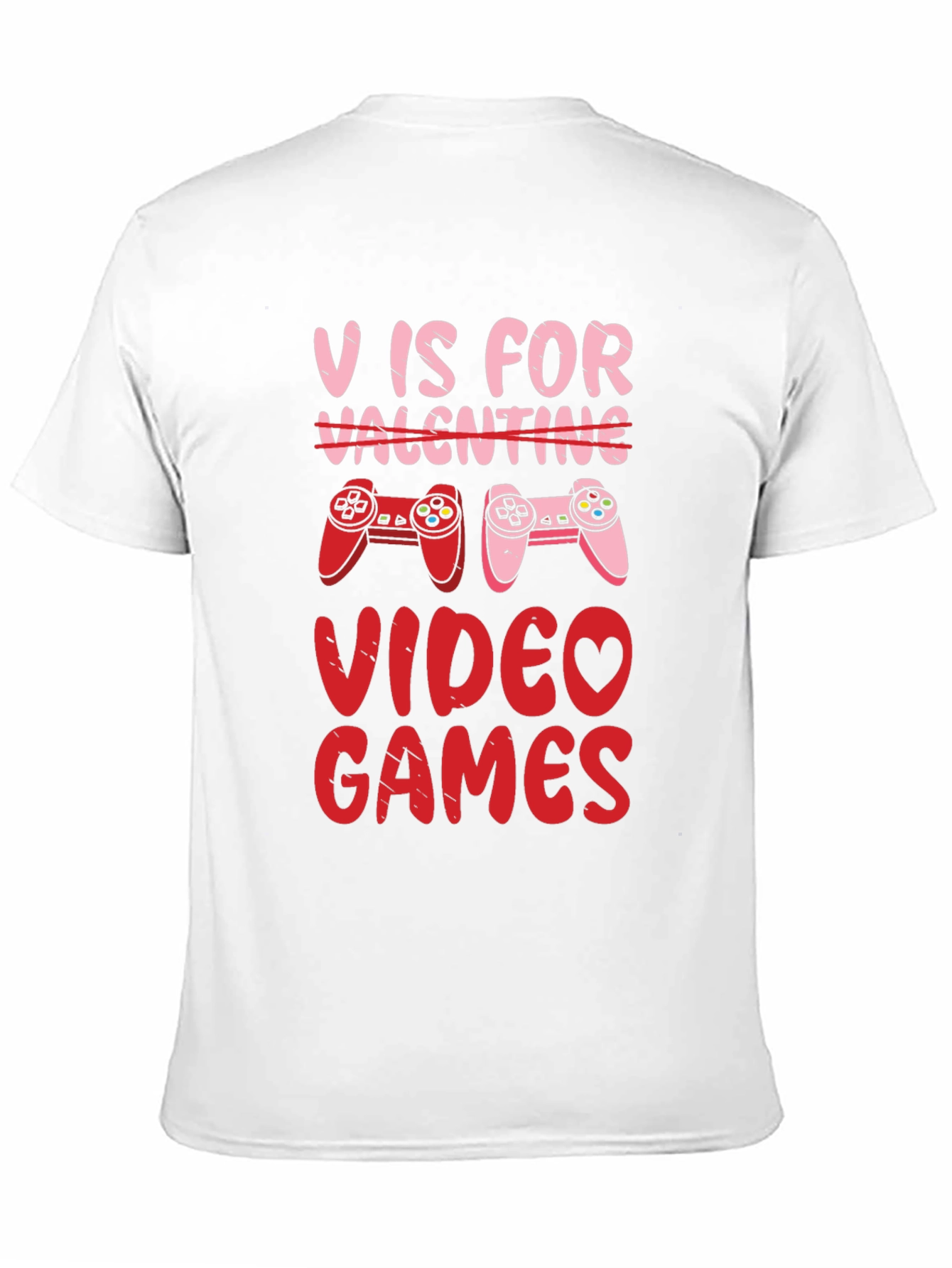 V is for Video Games Valentines Day T-Shirt