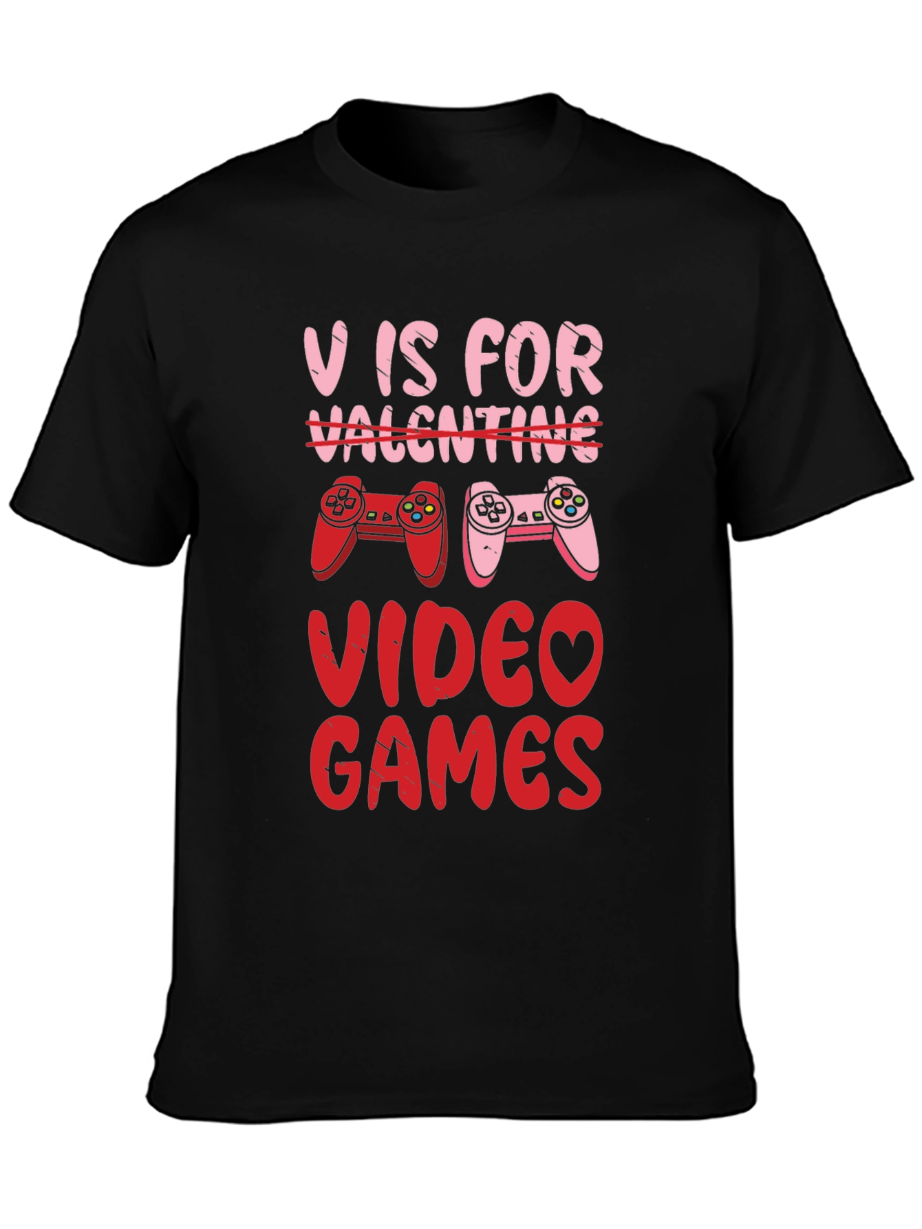 V is for Video Games Valentines Day T-Shirt