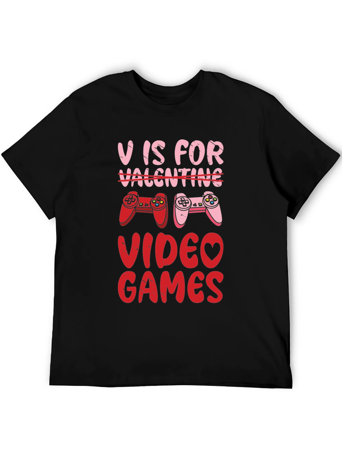 V is for Video Games Valentines Day T-Shirt