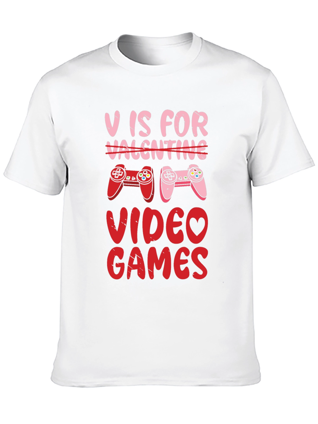 V is for Video Games Valentines Day T-Shirt