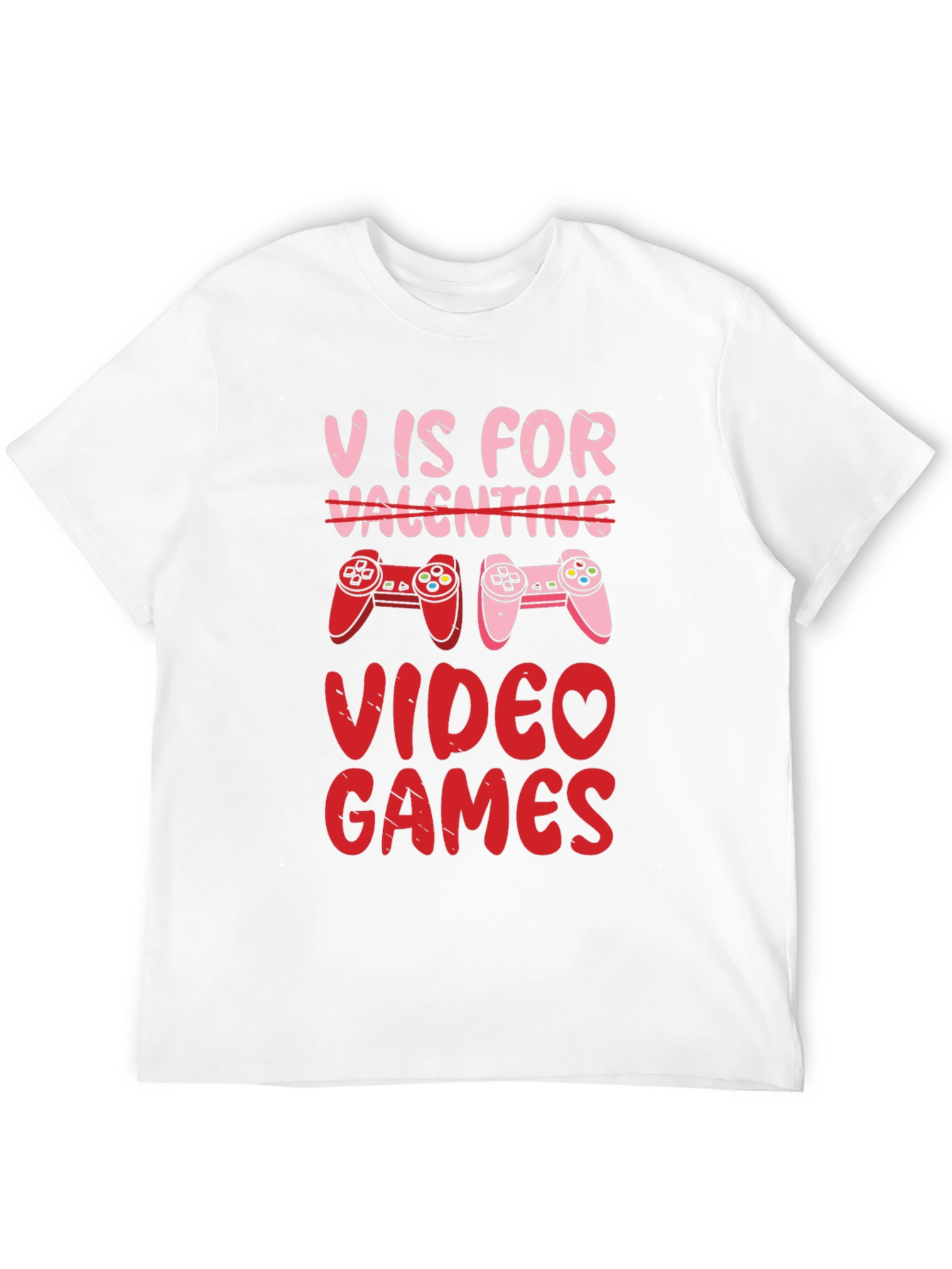 V is for Video Games Valentines Day T-Shirt