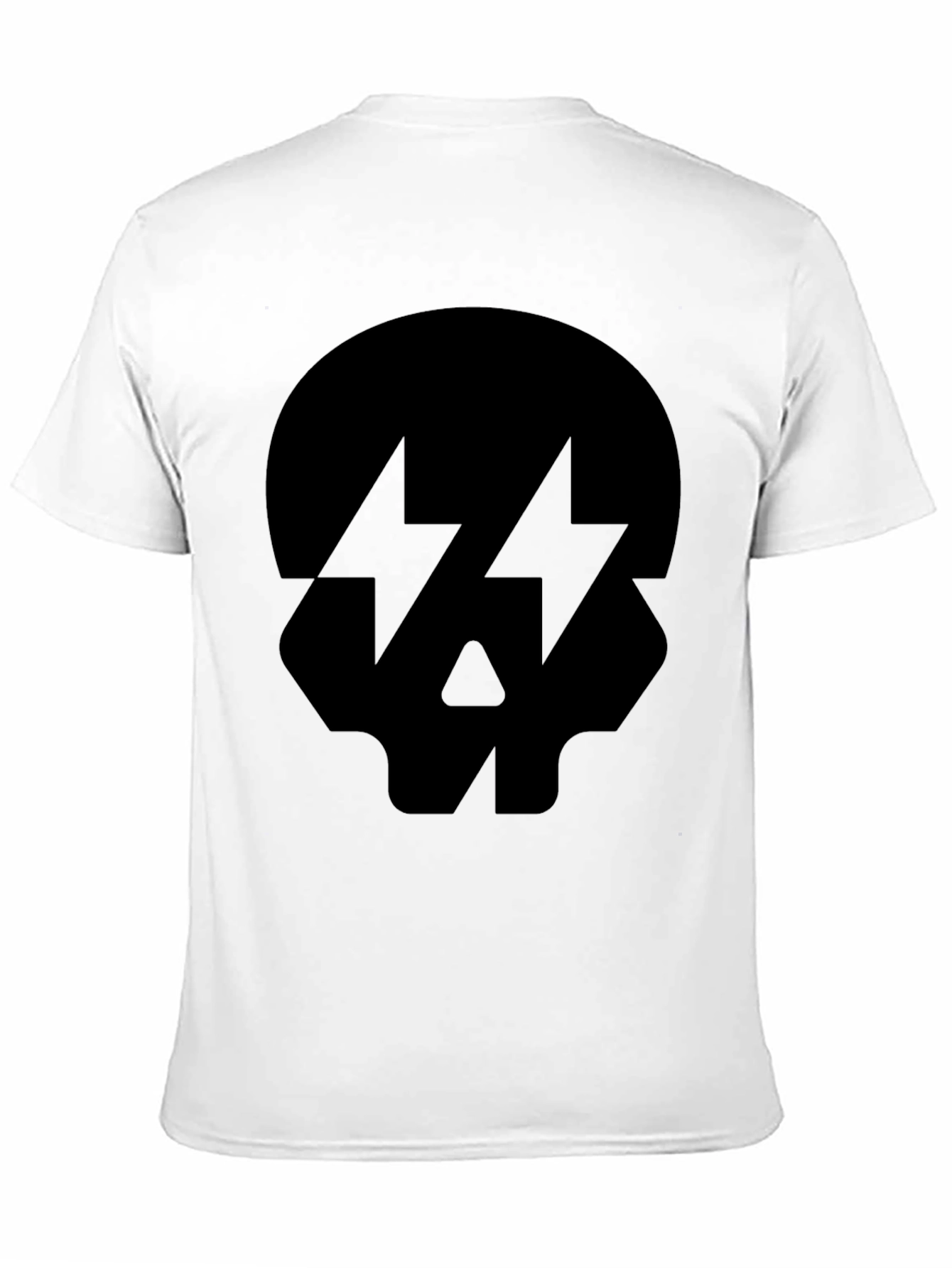 Skull Lightning Bolt Graphic Tee - Black